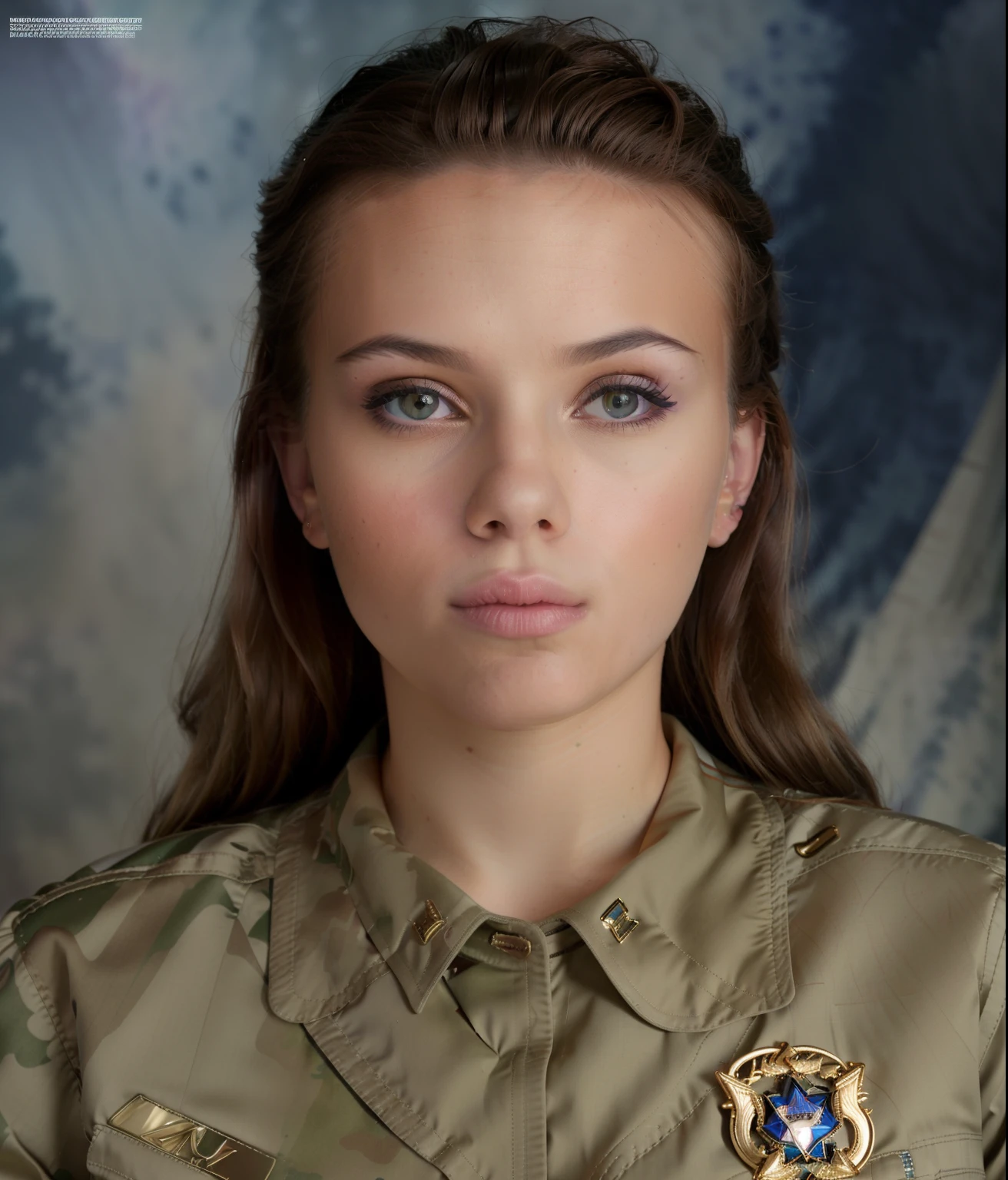 <lora:n4t4l13p:1> n4t4l13p closeup wearing army uniform