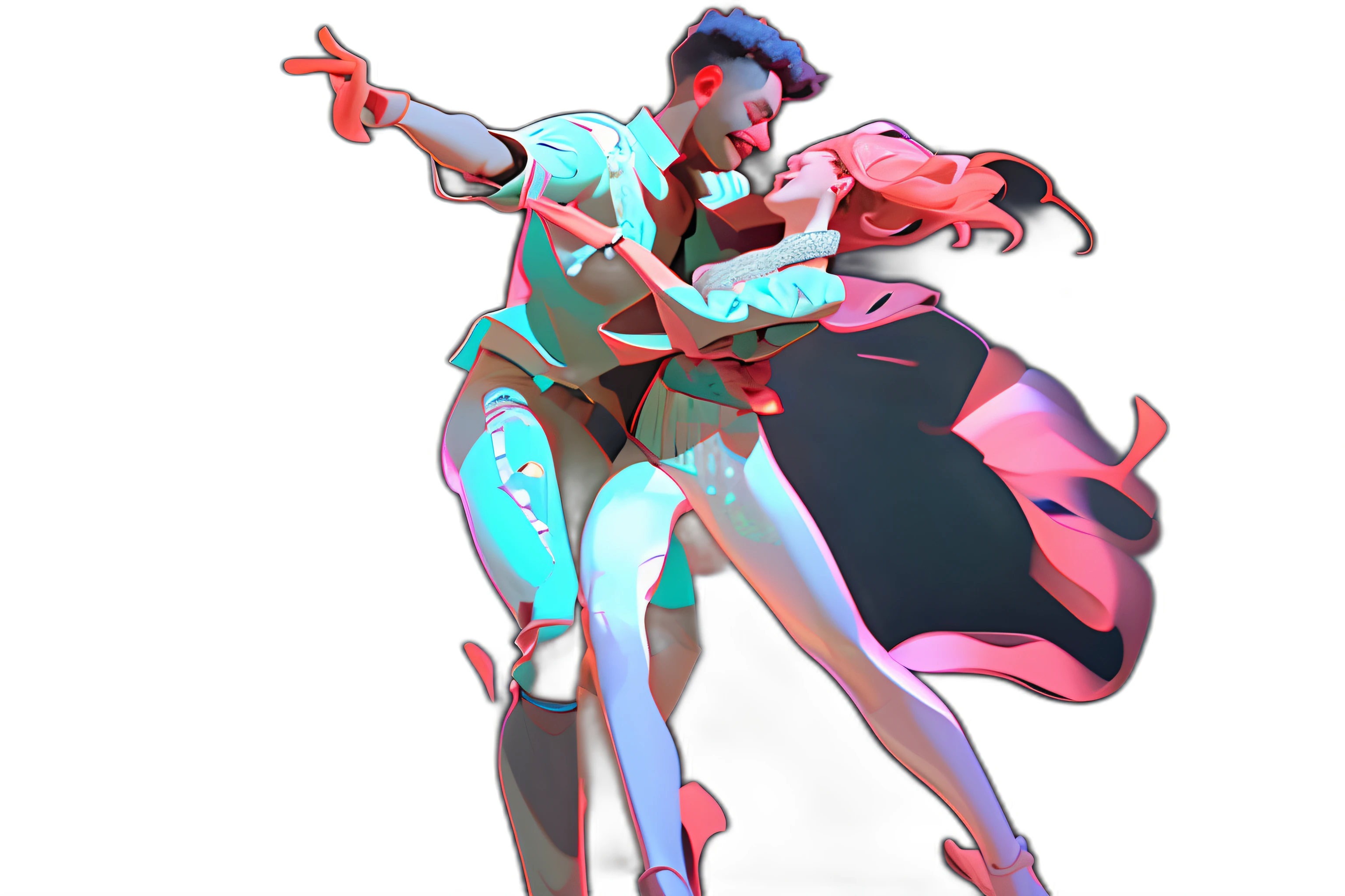 (best quality,4k,8k,highres,masterpiece:1.2), ultra-detailed, realistic:1.37, dance, he and she dancing, bachata dance, detailed face, detailed hands, dynamic pose, smile, sensuality, tenderness.