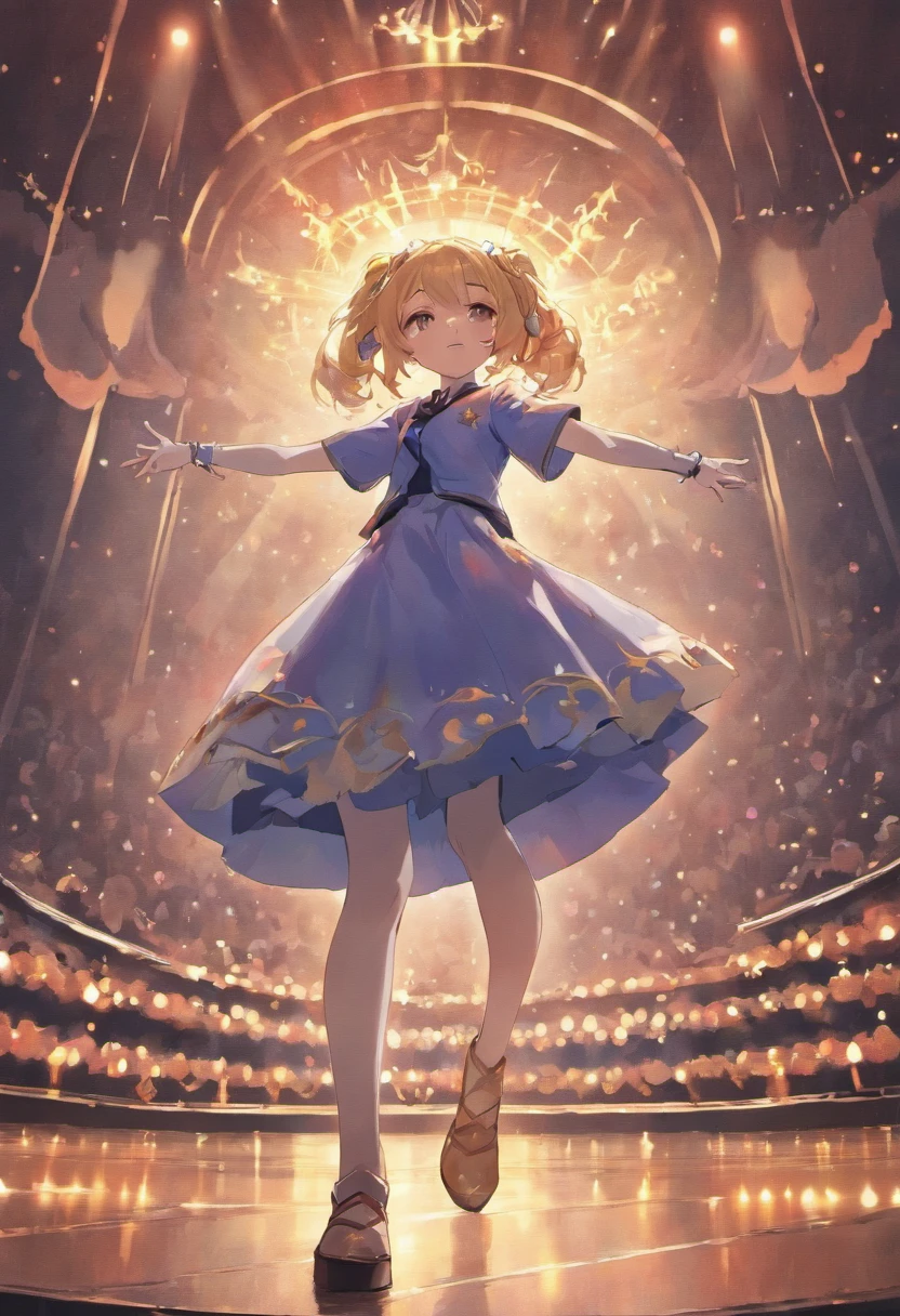 I am finally standing on this beautiful stage with the big stars,Then I took the guitar that accompanied me for many years,Walk towards the microphone,He narrowed his eyes,Start singing my original song dictionary,The brightest star in the night sky~As my singing slowly hummed,There was silence,All shocked,It's so beautiful。