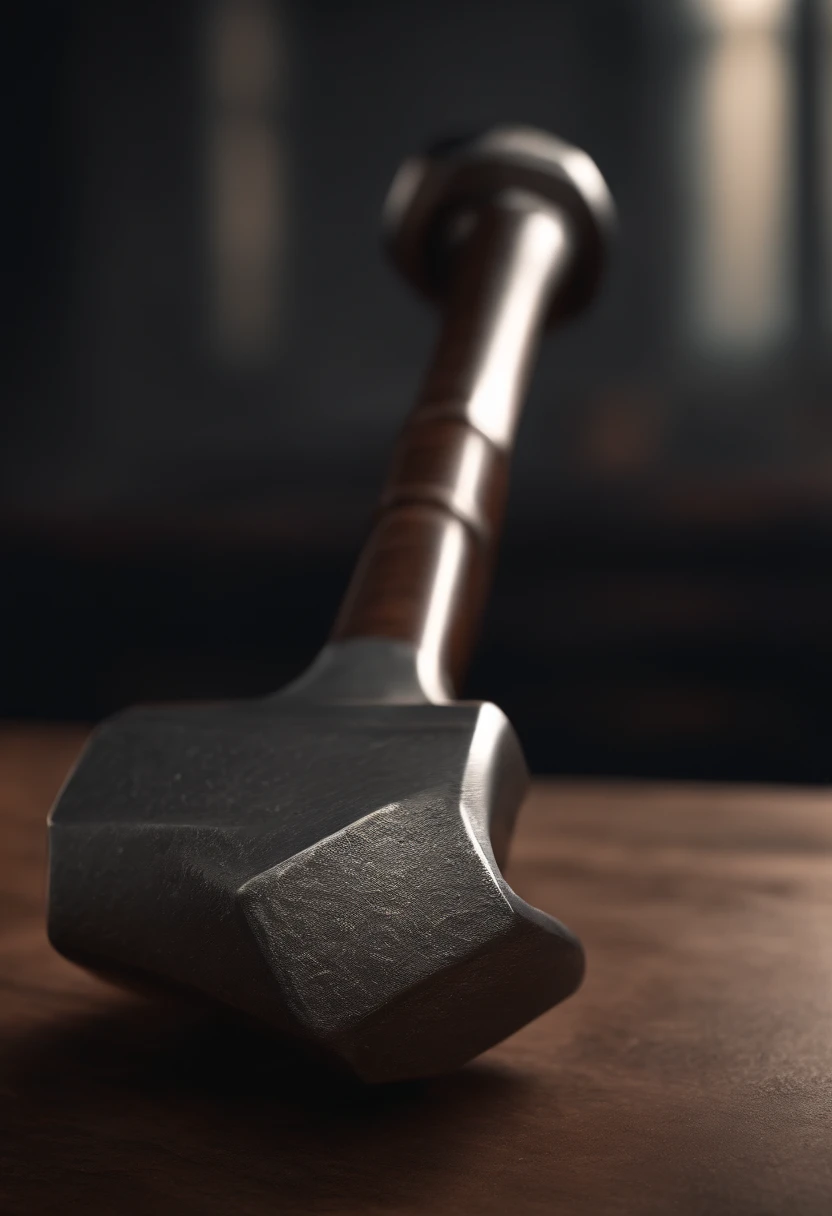 hammers,metalictexture,A hammer with a sense of luster,Weapon hammer,Horizontal layout,A high resolution,best qualtiy,ultra - detailed,dynamic angle,afloat,vivd colour,Rich cultural background。