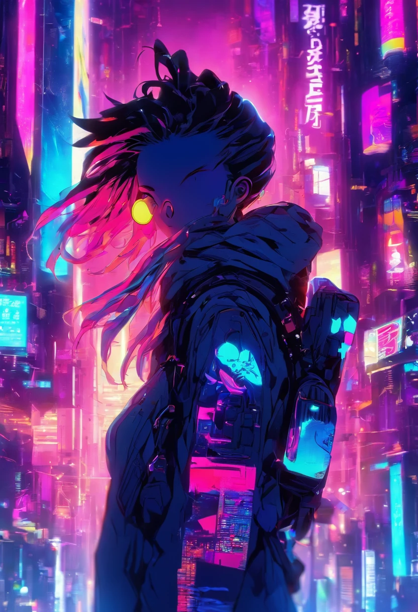 8K,Fine picture quality,Future street background,A cyberpunk girl,Carry this futuristic technology backpack,The backpack has a light,Wearing futuristic technology glasses,Glasses have light,Future lighting camera in hand,Back shadow