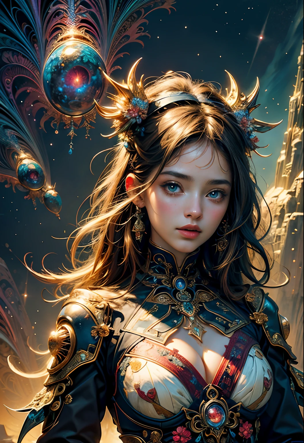 (masterpiece, top quality, best quality, official art, beautiful and aesthetic:1.2), (1girl), extreme detailed,(fractal art:1.3),colorful,highest detailed