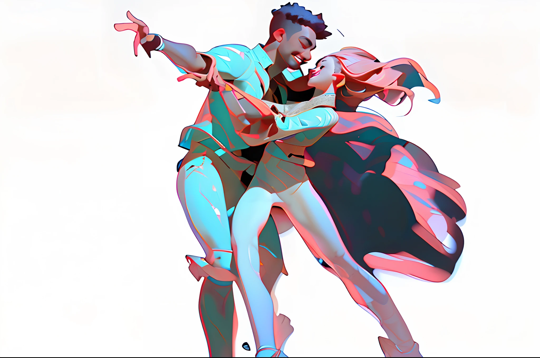 (Best Quality,4k,8K,hight resolution,Masterpiece:1.2), Ultra-detailed, Realistic:1.37, Dance, He and she dance, Bachata Dance, Detailed Face, Detailed hands, dynamicpose, Smile, sensuality, fondness.