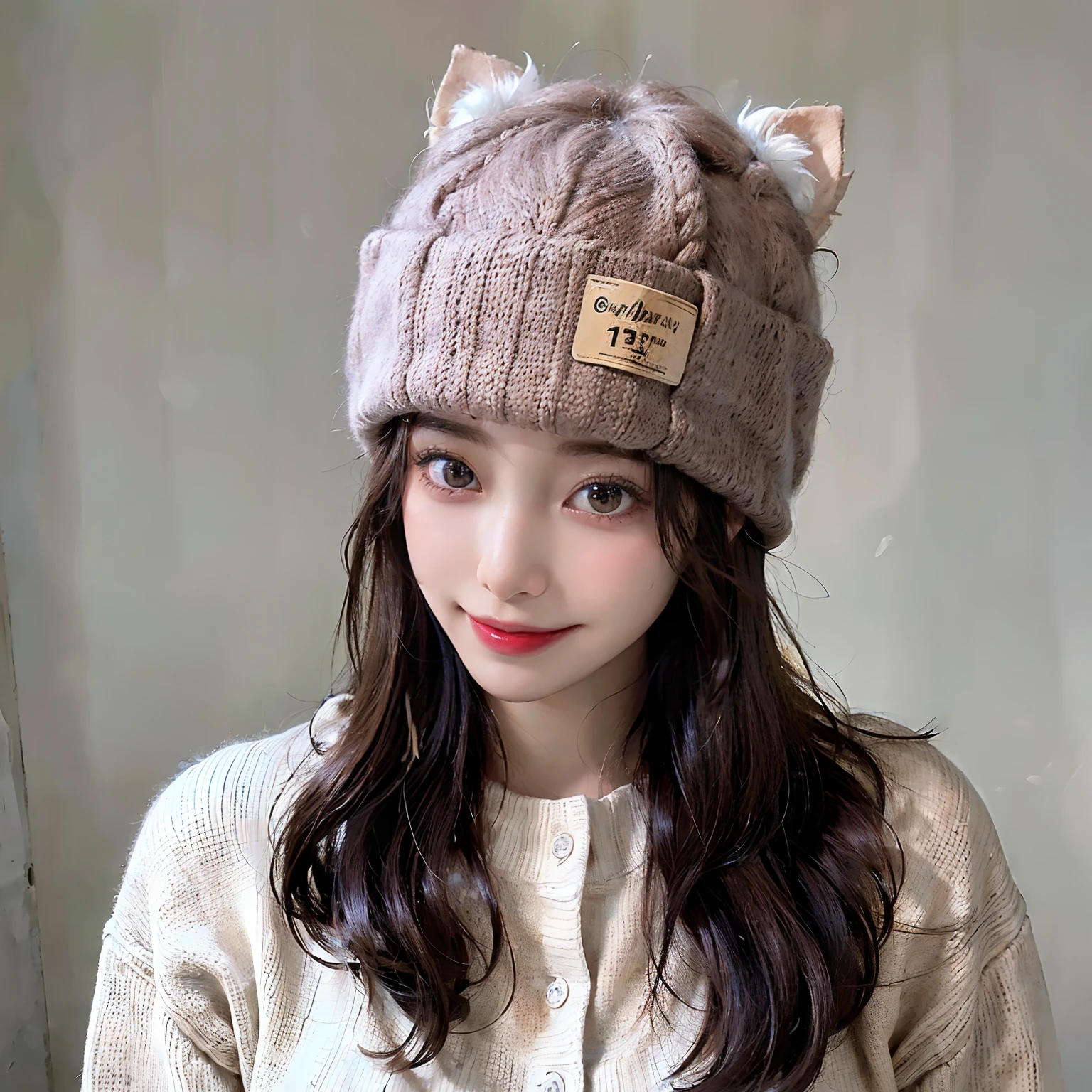 ((Best picture quality, 8K, tmasterpiece: 1.3)), perfect compositions，ulzzangs，Natural light lighting， A cute beauty with a perfect figure: 1.4, Slim big breasts, ((with short brown hair)) , (Upper body portrait，Highly detailed face，smiling expression，）Cute slimming face，Sweaters， 18 years old cute