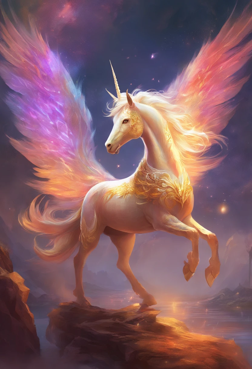 Unicorn-like creatures，Like a dragon，Like a phoenix，Like a turtle