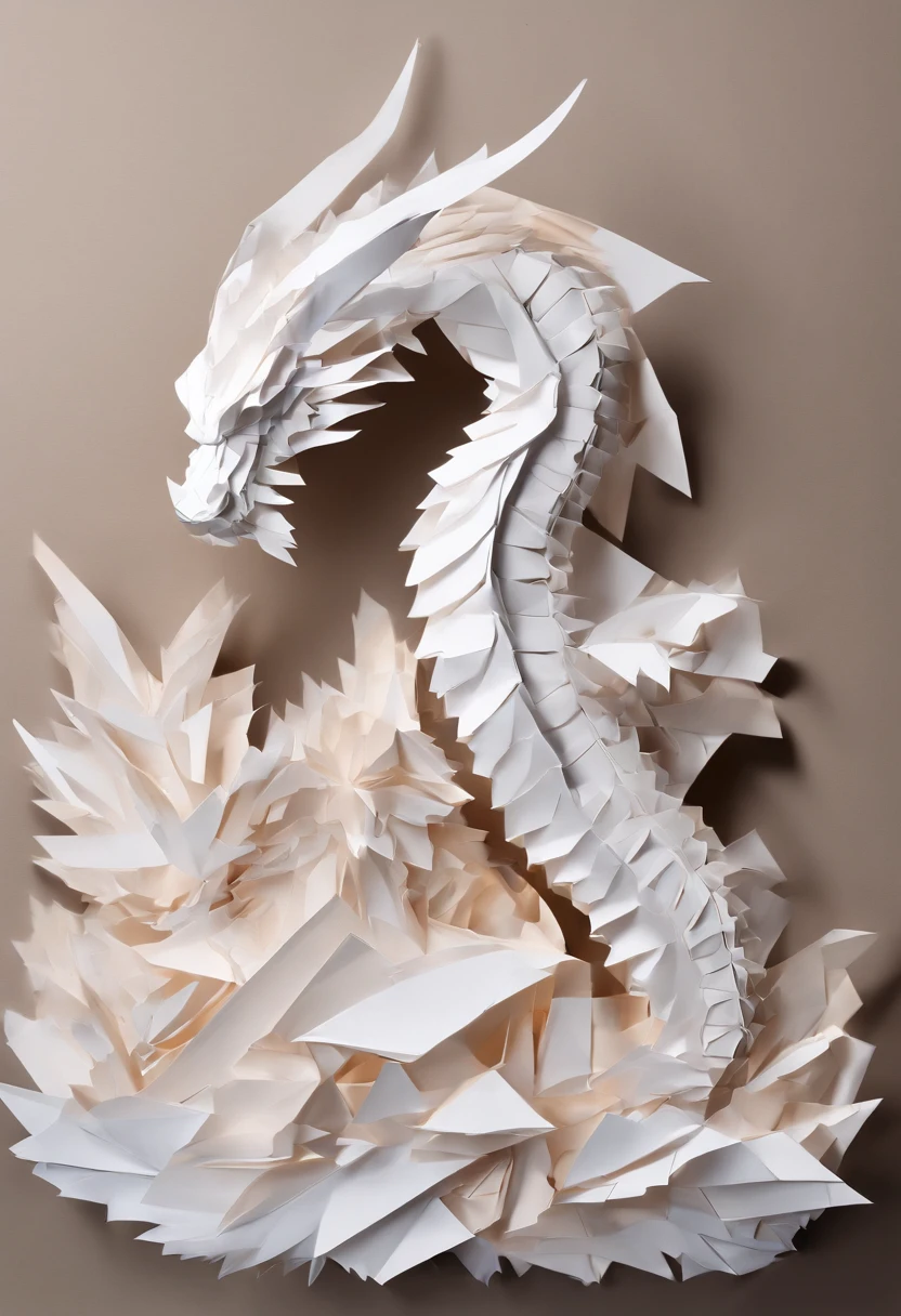 best quality, Qualidade de imagem superior, Top resolution, detalhes intrincados, Artesanato, (CORTE DE PAPEL:1.4), Anel de fogo, Dragon engulfed in flames, Corte de papel emoldurado, museu, Projetando-se da chama da chama, Queima de papel real, fire, Fogo Real,tridimensional,chamas em chamas、The dragon has its mouth wide open to the fullest、Unleash a pillar of fire from the dragon's mouth