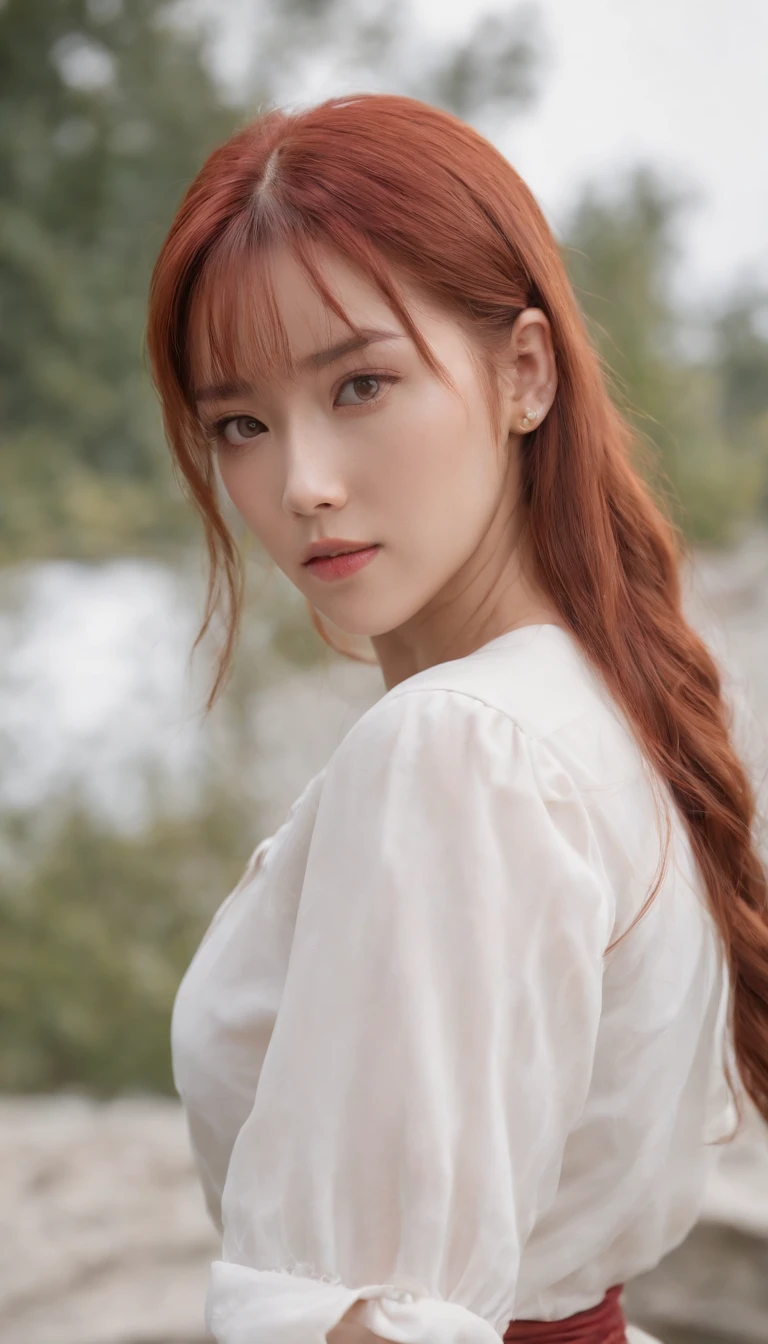 masterpiece, (photorealistic:1.4), best quality, beautiful lighting,
(ulzzang-6500:0.5), makima \(chainsaw man\), (red hair)+(long braided hair)+(bangs), yellow eyes, golden eyes, ((ringed eyes)), (white shirt), (necktie),
RAW photo, 8k uhd, film grain