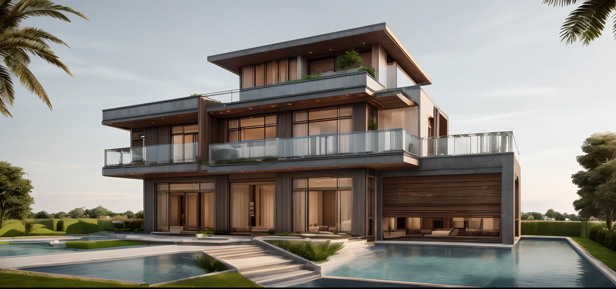villa morden style, realistic