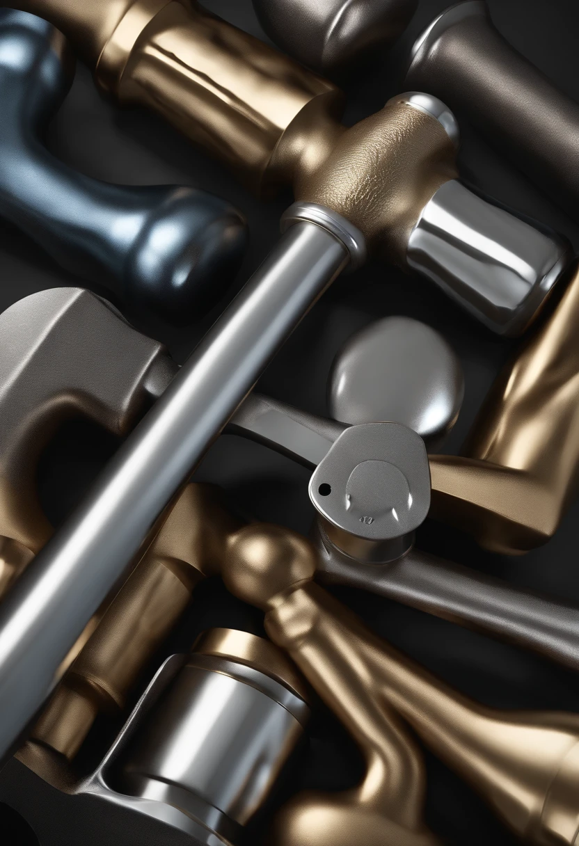hammers,metalictexture,A hammer with a sense of luster,Weapon hammer,Horizontal layout,A high resolution,best qualtiy,ultra - detailed,dynamic angle,afloat,vivd colour,火焰,achievement