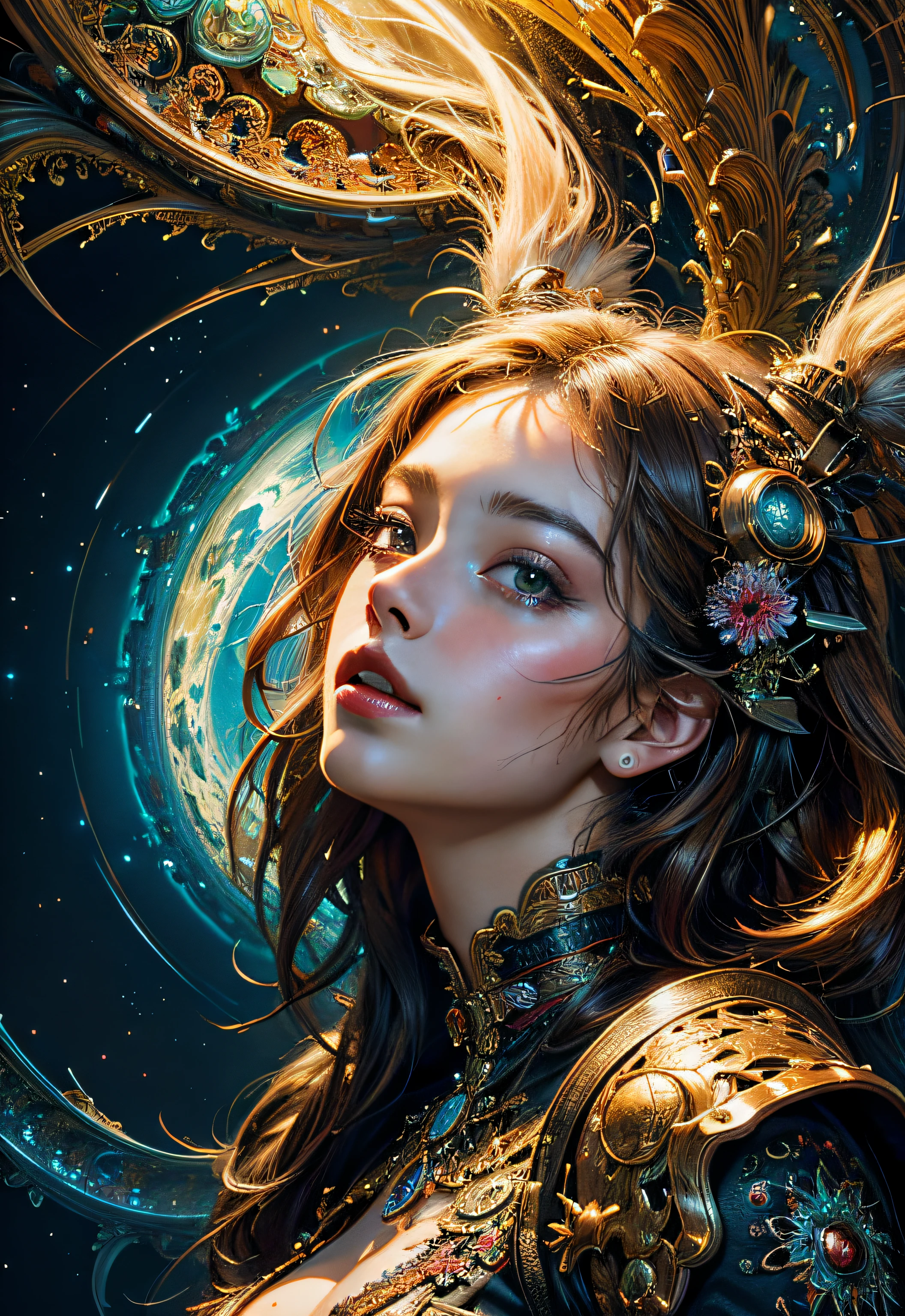 (masterpiece, top quality, best quality, official art, beautiful and aesthetic:1.2), (1girl), extreme detailed,(fractal art:1.3),colorful,highest detailed