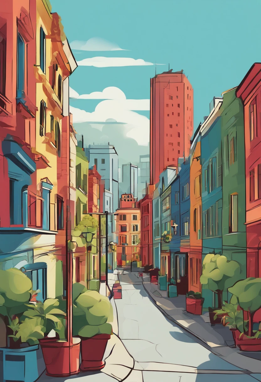 simple　Minimum illustration pop art　MAP　Three-dimensional　staind glass style　Thick lines　Hideto Suzuki Style　town　Cityscape　trafic　　　　infrastructure　Modern　POP＆Bustling and fun cityscape　happy　florals　a plant　The tree　simplification　simple　colourfull　　vector illustrations　Flat Illustration　Minimum Illustration　Fantasia　Parti　Illustration to use for calendar　Spring image　Cubism