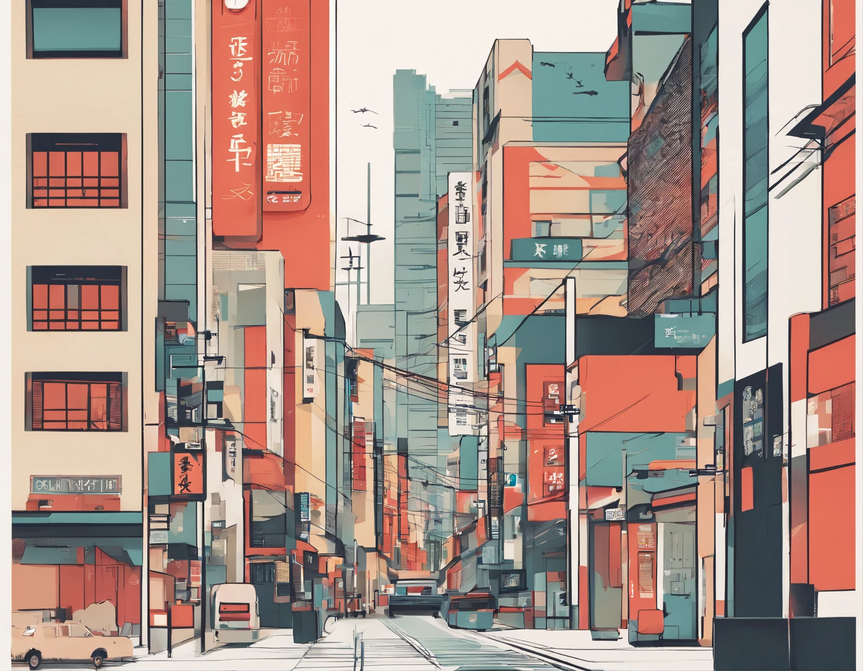 There is a street with traffic lights and buildings in the background, japanese downtown, japanese town, cyberpunk streets in japan, photograph of the city street, japanese street, Empty cityscape, Deserted Shinjuku Junk Town, street level view, Residential area, Tokyo - esque town, In the middle of the city, japanese city, cyberpunk gunma prefecture