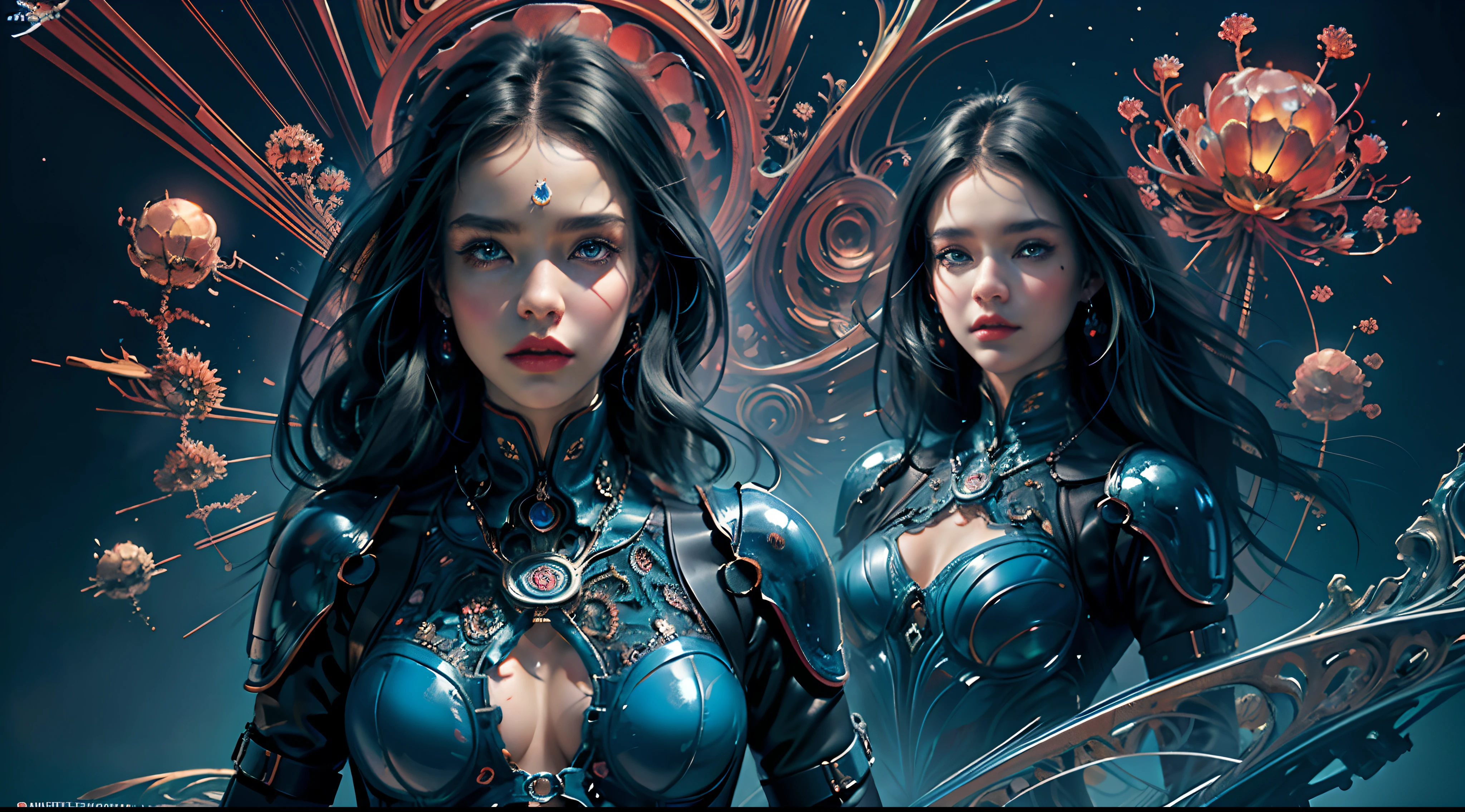 (masterpiece, top quality, best quality, official art, beautiful and aesthetic:1.2), (1girl), extreme detailed,(fractal art:1.3),colorful,highest detailed, black hair, blue eyes, fair skin, latex, leather