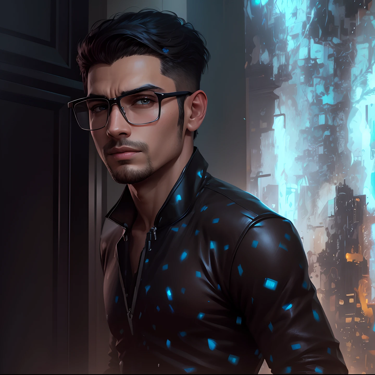 Change background cyber Pankh handsome boy, realistic face, 8k, ultra HD