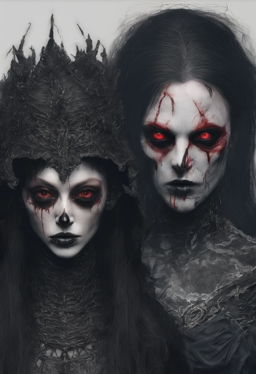 Zombies Ultra Realistic Dark Weather, Have big eyes and ears, Lips that are easy to identify, Easy-to-identify faces, Mouth closed, Melancholy and realistic mood, Red eyes with black fur, With black and realistic fur, v1