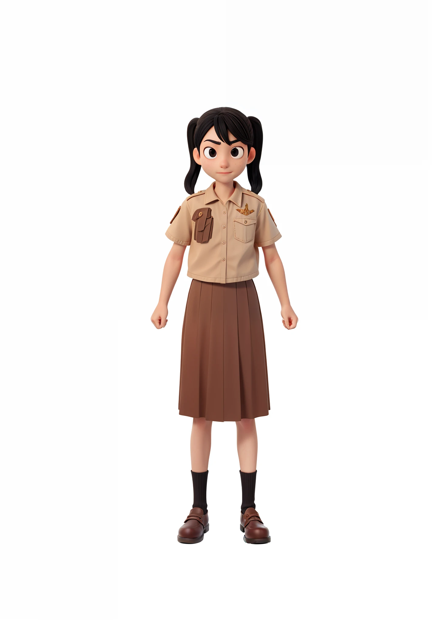 black hair, black eyes,
