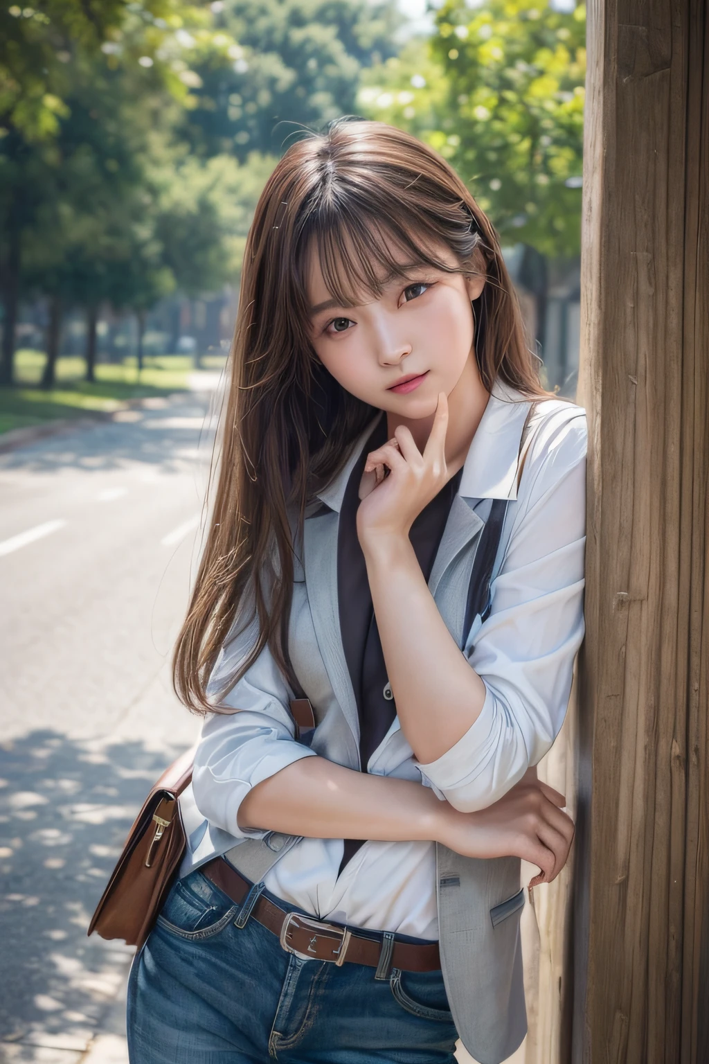 ((Top image quality、8K、masterpiece:1.3))、Realistic high-quality photos、top-quality、girl cute-fine face、40 talents、OL、suits、tired expression