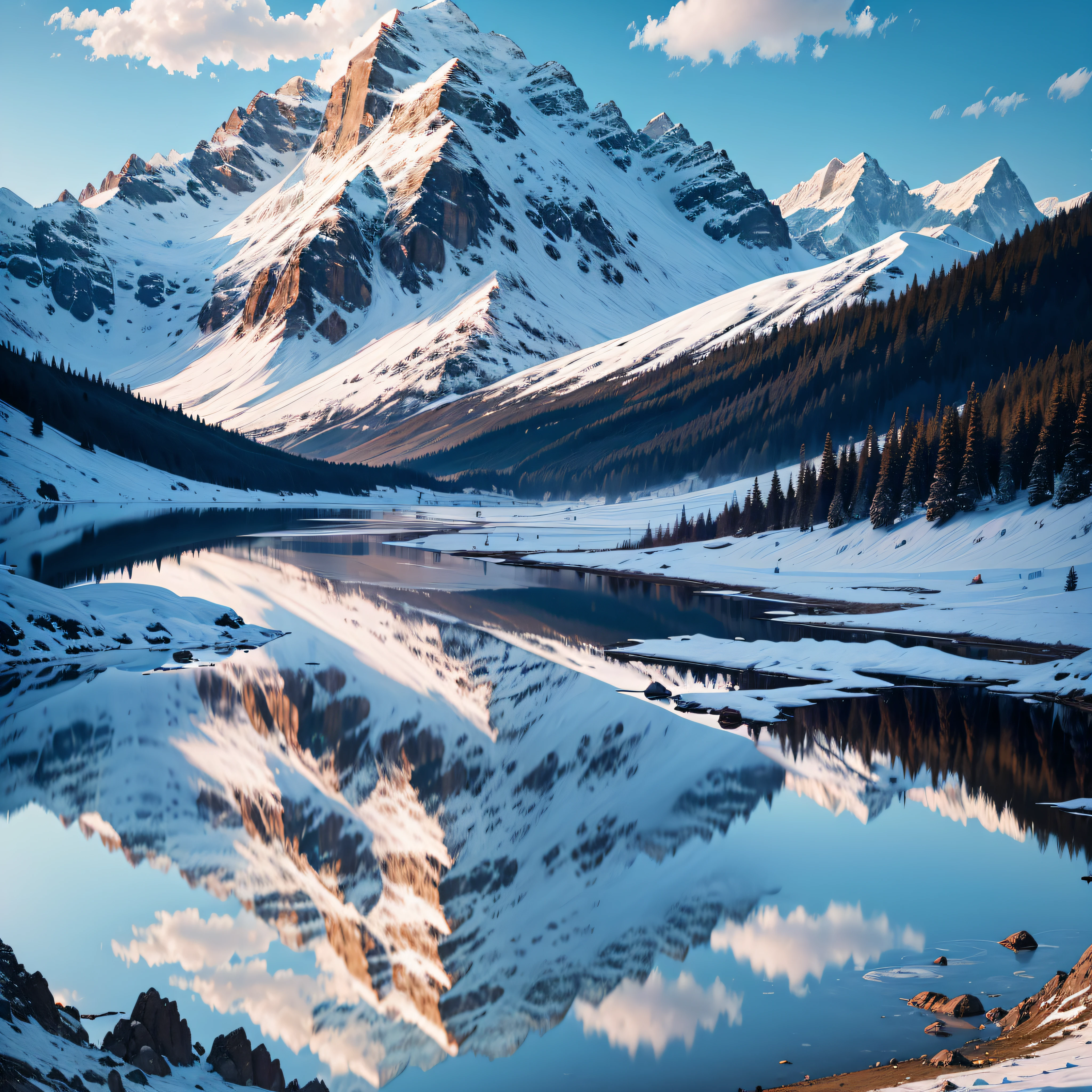 lake, mountain, mountains, water, landscape, nature, snow, reflection, sky, alps, clouds, glacier, view, travel, summer, forest, peak, national park, canada, new zealand, winter, reflections, scenic