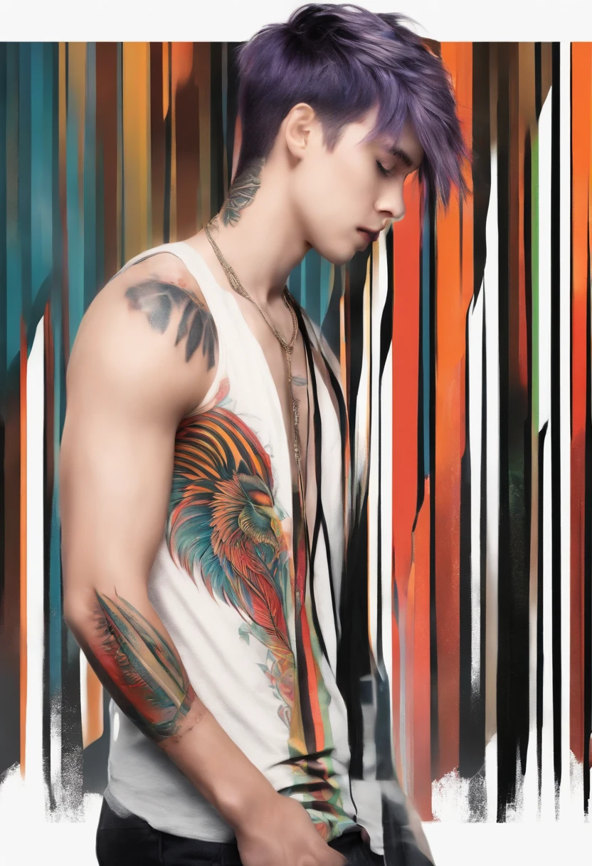 barcode tattoo on anime boy