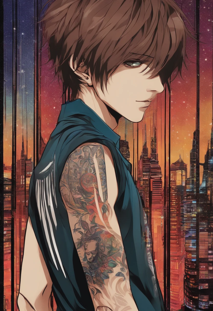 barcode tattoo on anime boy