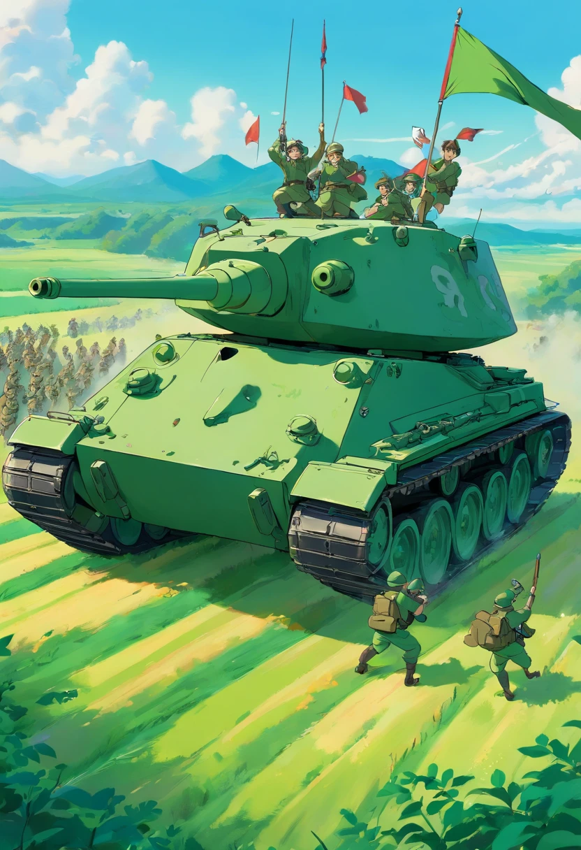 (best quality, high resolution, Watercolor Armored Tank
