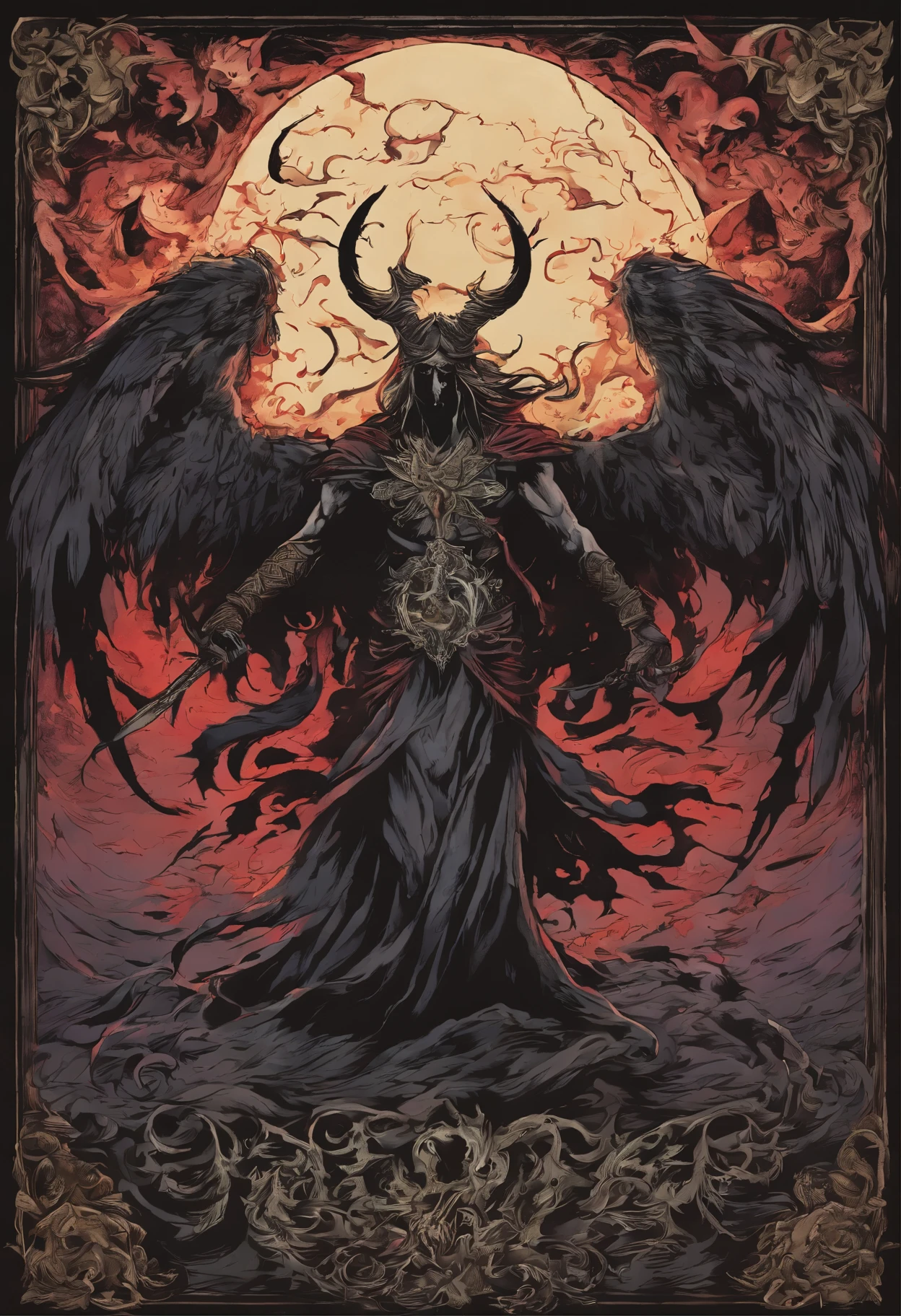 (dark skin), (demon horns), large breasts, Immortal temptation takes over my mind Condemned Fallen weak on my knees, summon the strength Of mayhem I am the storm that is approaching Provoking black clouds in isolation I am reclaimer of my name Born in flames, I have been blessed My family crest is a demon of death Forsakened, I am awakened A phoenix's ash in dark divine Descending misery Destiny chasing time Inherit the nightmare, surrounded by fate Can't run away Keep walking the line between the light Led astray Through vacant halls I won't surrend5r The truth rev5aled in eyes of ember We fight through fire and ice forever Two souls once lost, and now they remember I am the storm that is approaching Provoking black clouds and isolation I am reclaimer of my name Born in flames, I have been blessed My family crest is a demon of death Forsakened, I am awakened A phoenix's ash in dark divine Descending misery Destiny chasing time Disappear into the night Lost shadows left behind Obsession's pulling me Fading, I've come to take what's mine Lurking in the shadows under veil of night Constellations of blood pirouette Dancing through the graves of those who stand at my feet Dreams of the black throne I keep on repeat A derelict of darkness, summoned from the ashes The puppetmaster congregates all the masses Pulling strings, twisting minds as blades hit You want this power? Then come try and take it Beyond the tree Fire burns Secret love Bloodline yearns Dark minds embrace Crimson joy Does your dim heart Heal or destroy? Bury the light deep within Cast aside, there's no coming home We're burning chaos in the wind Drifting in the ocean all alone
