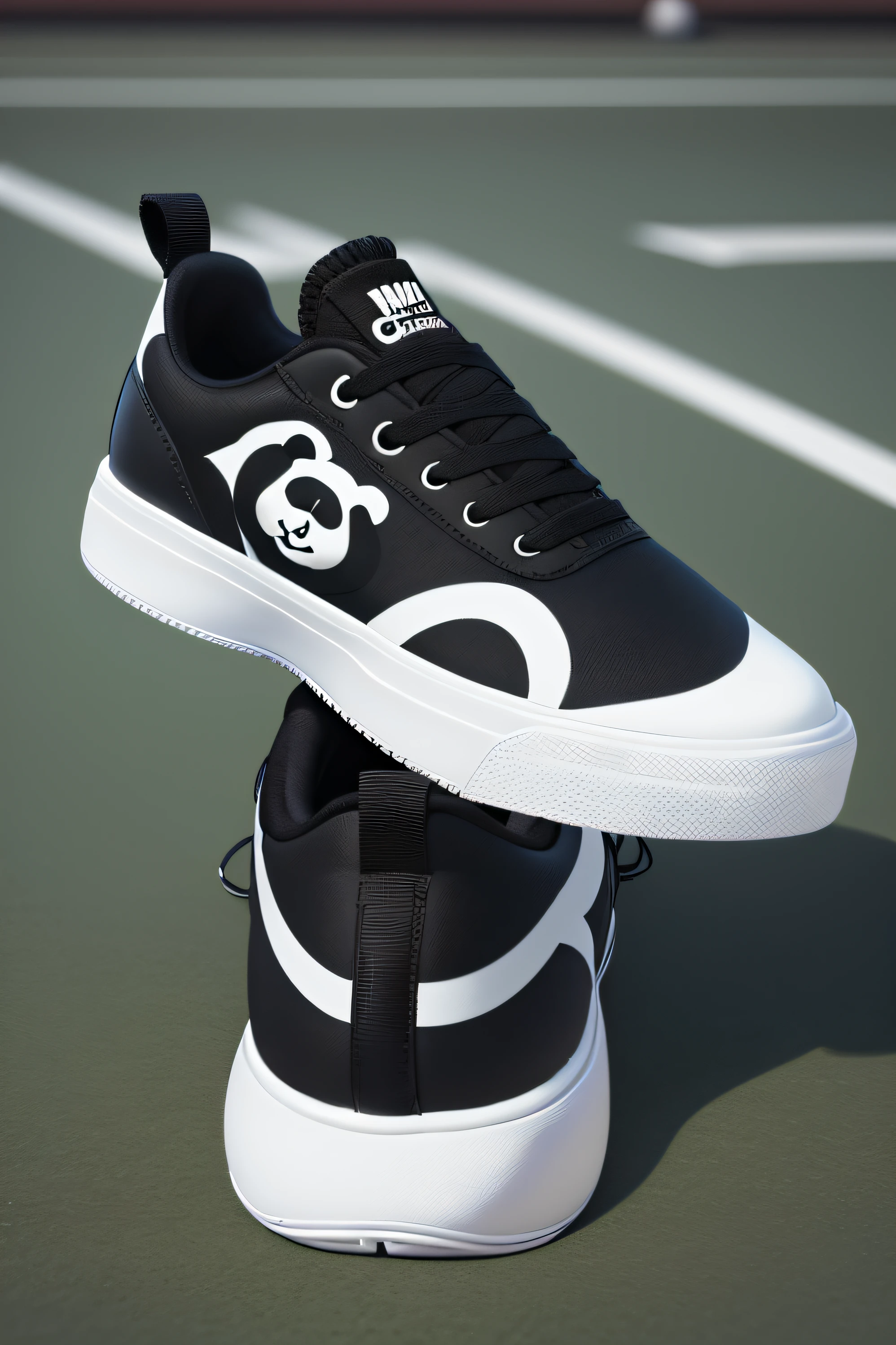 create tennis shoes with a panda design