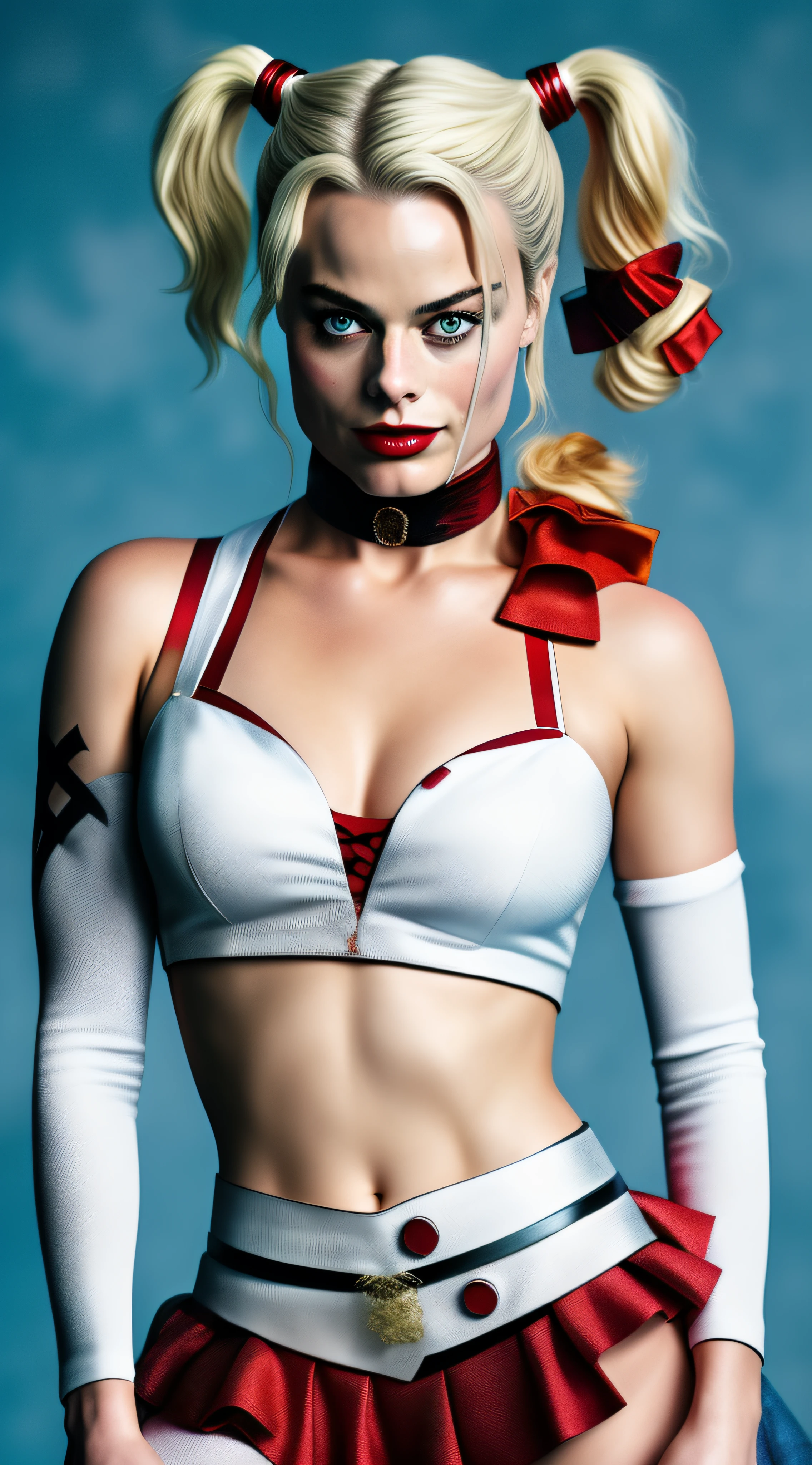 ( dvd cover) margot robbie (harley quinn) posing for dvd cover