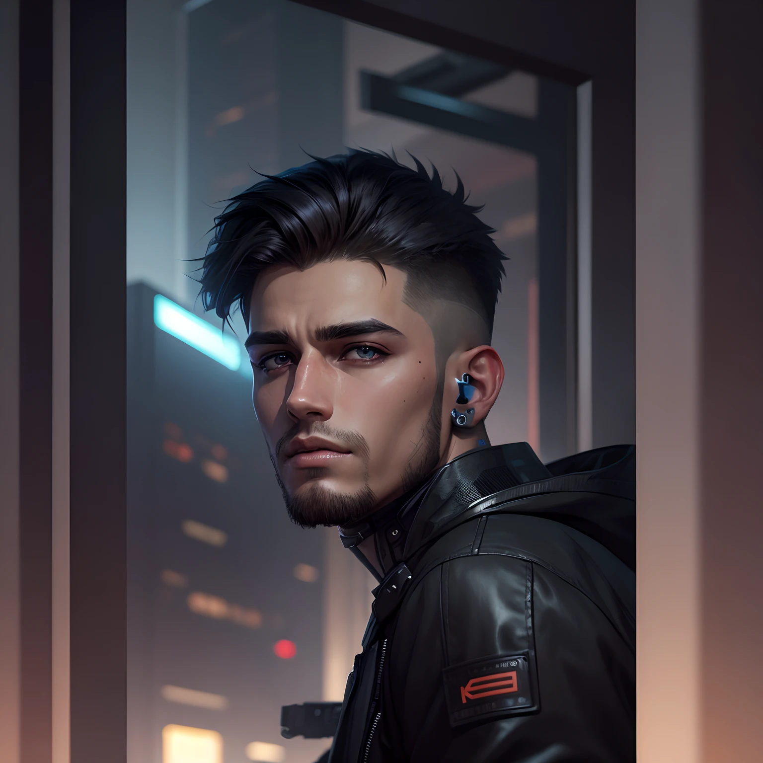 Change background cyberpunk handsome boy realistic face. 8k