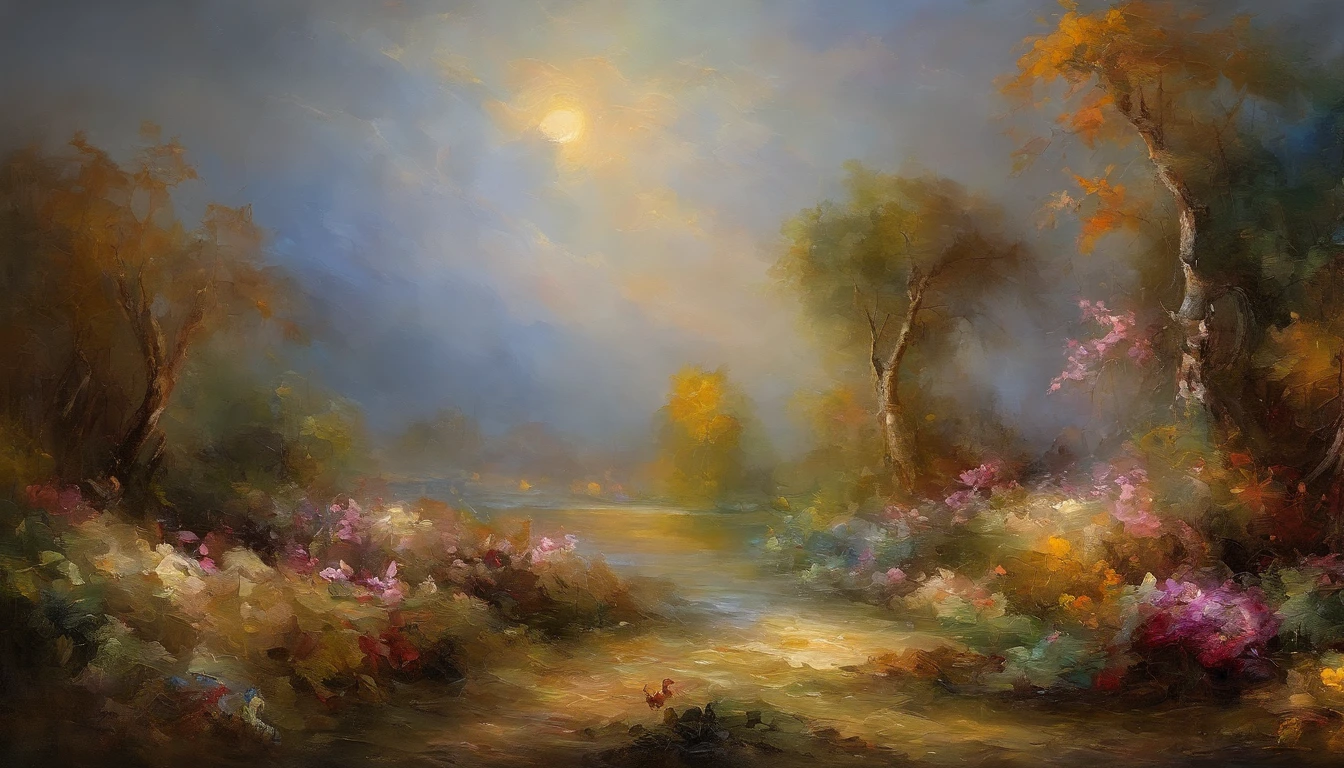 oil painting, heavy brushstrokes, paint drips, a breathtaking floral still life, Baroque, dramatic contrasts between light and dark, emotional intensity, tenebrism, soft edges, oil on canvas, romanticism, baroque, realism, chiaroscuro, Dutch Golden Age, impasto, by Rembrandt van Rijn, by Rembrandt, rich, deep colors, layered image shaded by cells, golden ratio, award winning, professional, highly detailed, intricate, volumetric lighting, gorgeous, masterpiece, sharp focus, depth of field, perfect composition, award winner, artstation, acrylic painting, pixiv fanbox trends, palette knife and brush strokes, 16k hi-res, uhd