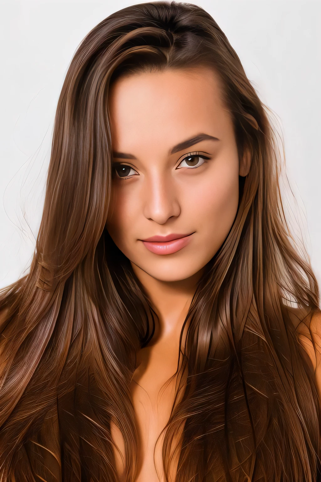 Body Portrait of model DOMINIKA C with long light brown Hair Style, Beautiful, perfect eyes, (Eye makeup:1.1), (highly detailed skin:1.1), (perfect small breasts), Perfect Slim body, wearing a white bath towel, ((SFW)) , Realistic, PHOTOREALISTIC, detailed face, soft lighting, Modelshoot style, Professional photography, standing in a dark studio background, blurred background, RAW, analog style, sharp focus, 8k UHD, DSLR, high quality, Fujifilm XT3, grain, award winning, masterpiece,