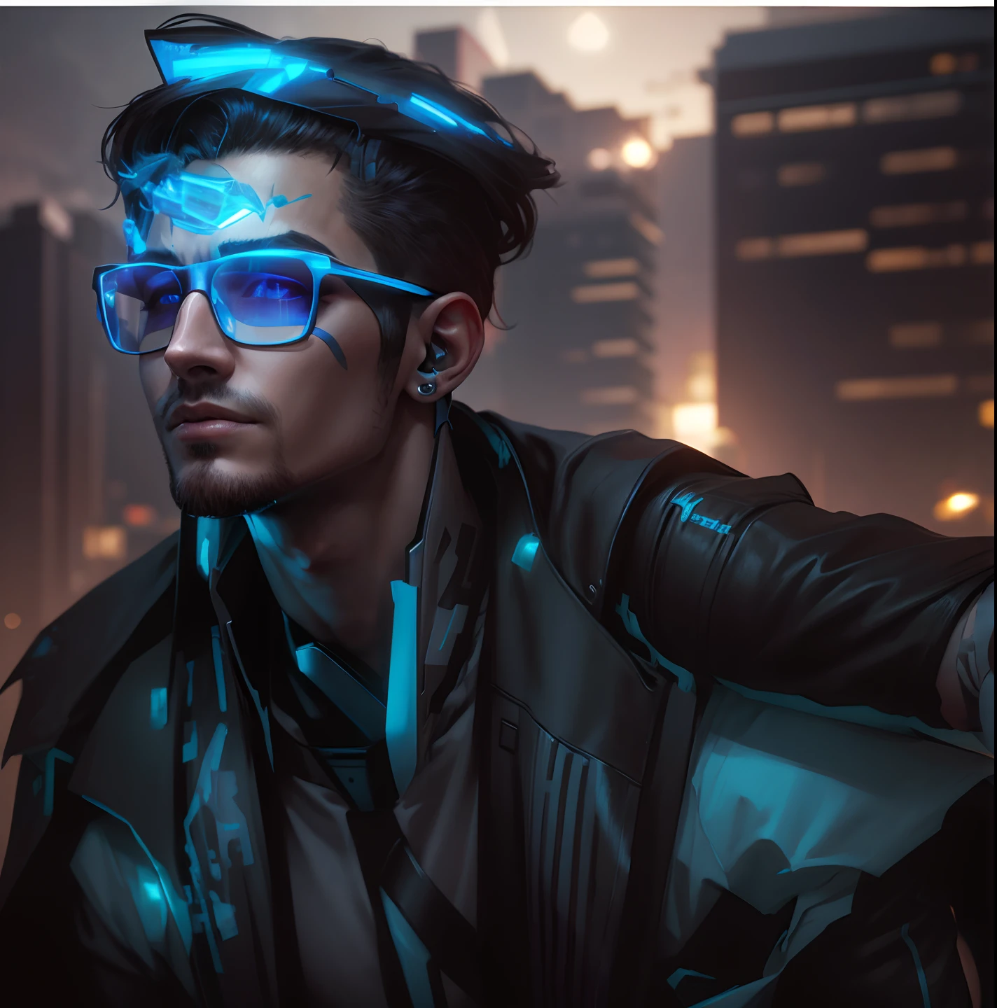 Change background cyberpunk handsome boy realistic face. Ultra realistic.