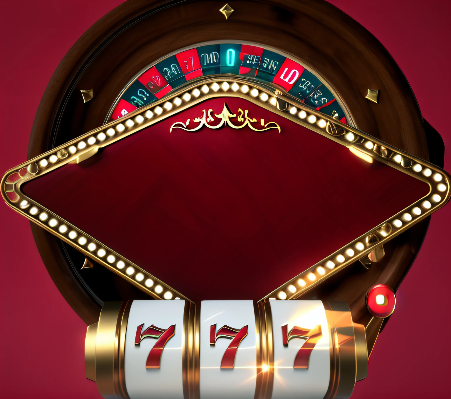 Um close up de uma roda de cassino com cartas e dados, cassino, online casino logo, poker card style, fundo vermelho fotorrealista, cassino futurista, cassino interno, game card frame, fundo do jogo, em um fundo vermelho, salas de aula e tocas de jogos, 8 k altamente detalhado ❤🔥 🔥 💀 🤖 🚀, jogo
