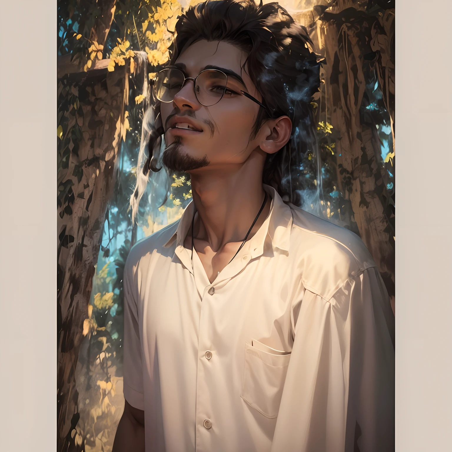 (Best quality, masterpiece), 1 boy, (simple lion background: 1.2), black and long hair,upper body, ID photo, close-up, cigerette in mouth,
