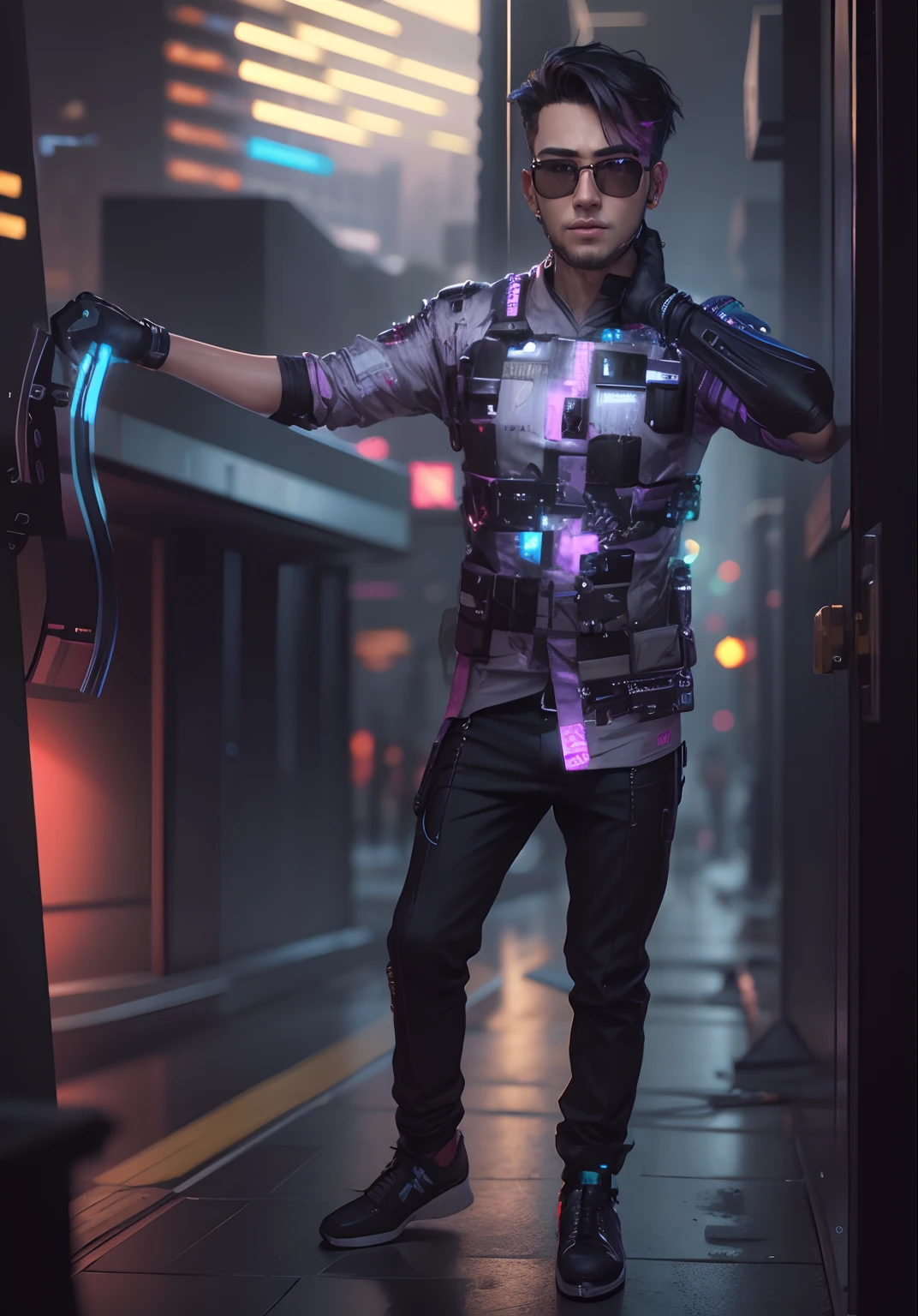 Change background cyberpunk handsome boy , realistic face , 8k