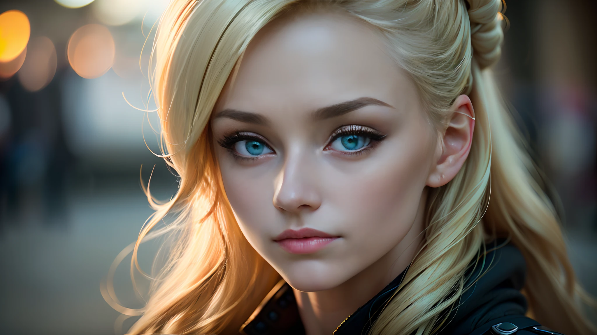 effort, tired, looking down, hair stuck back, (highly detailed face), blonde, woman, 28 years old, queen, (very detailed background: 1.0), (masterpiece), of the best quality, extremely detailed, studio quality, fisheye lens, Alex Maleev, professional, canon camera, nikon camera, sharp, bokeh, by Robert Capa