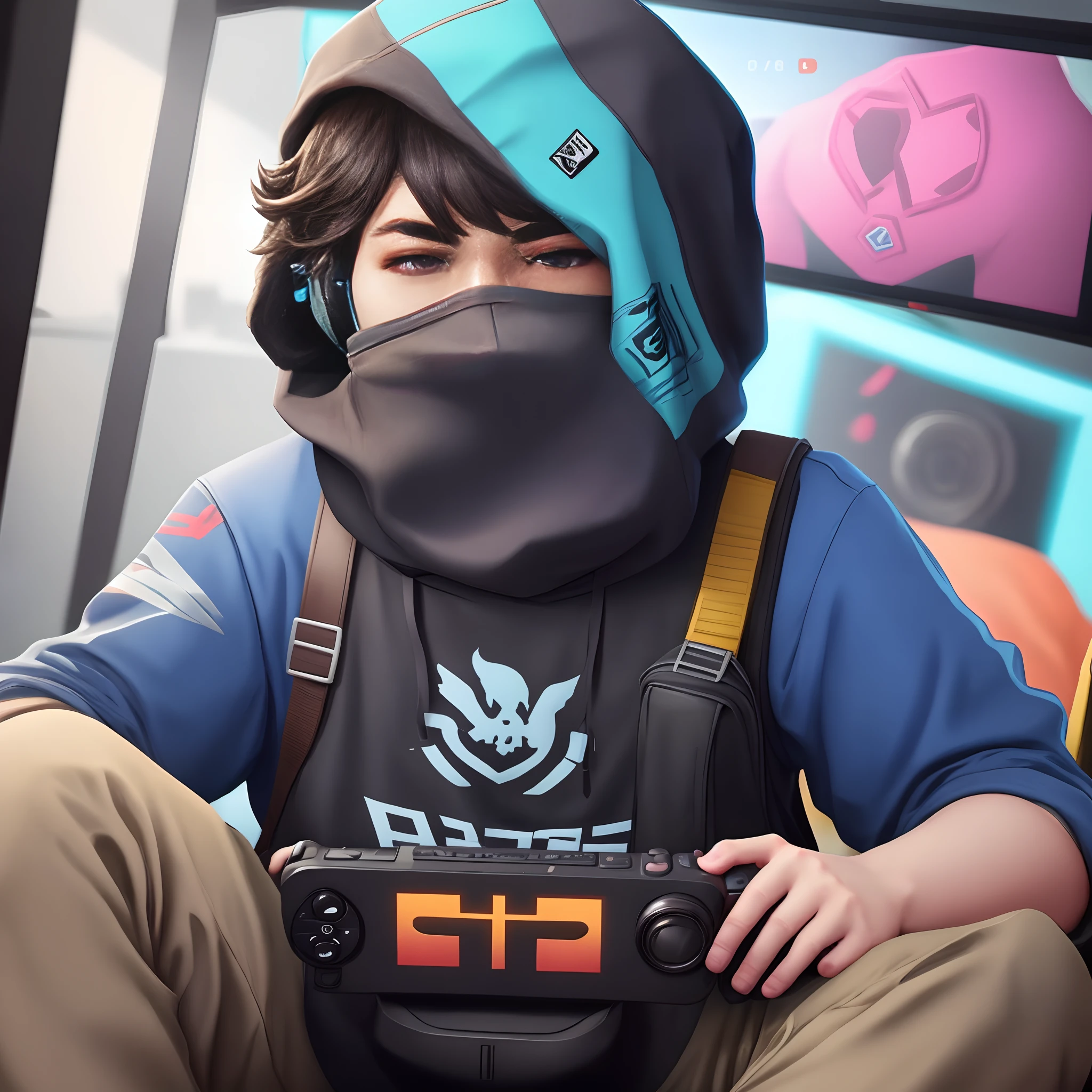 Fortnite YouTuber with hat covering face face not showing playing video games