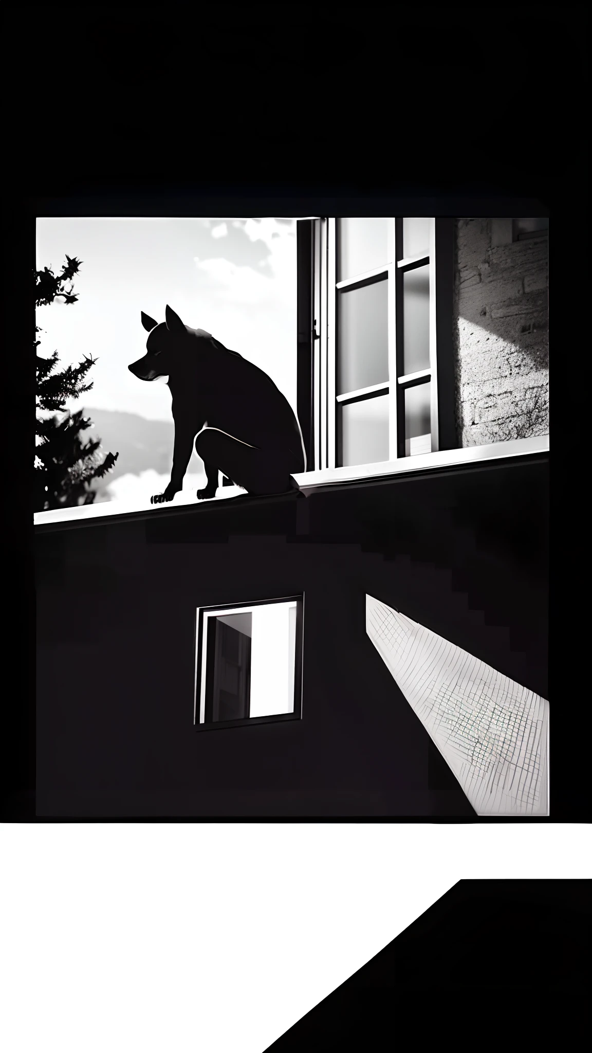 there is a man and a dog sitting in a window, desaturated!!, selfie, captured on iphone, bw photo, b&w photo, distorted photo, snapchat photo, low quality photo, black and white picture, candid picture, profile shot, shot with iphone 1 0, black and white filter, pov photo, taken with the best dlsr camera