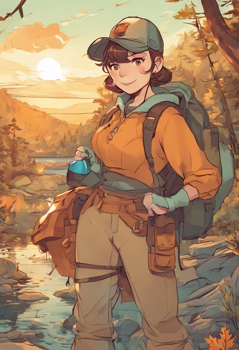 Veronica Cipher ((upper body selfie, happy)), masterpiece, best quality, ultra-detailed, solo, outdoors, (night), mountains, nature, (stars, moon) cheerful, happy, backpack, sleeping bag, camping stove, water bottle, mountain boots, gloves, sweater, hat, flashlight, forest, rocks, river, wood, smoke, shadows, contrast, clear sky, analog style (look at viewer:1.2) (skin texture) (film grain:1.3), (warm hue, warm tone) :1.2), close up, cinematic light, sidelighting, ultra high res, best shadow, RAW, upper body, , wearing pullover