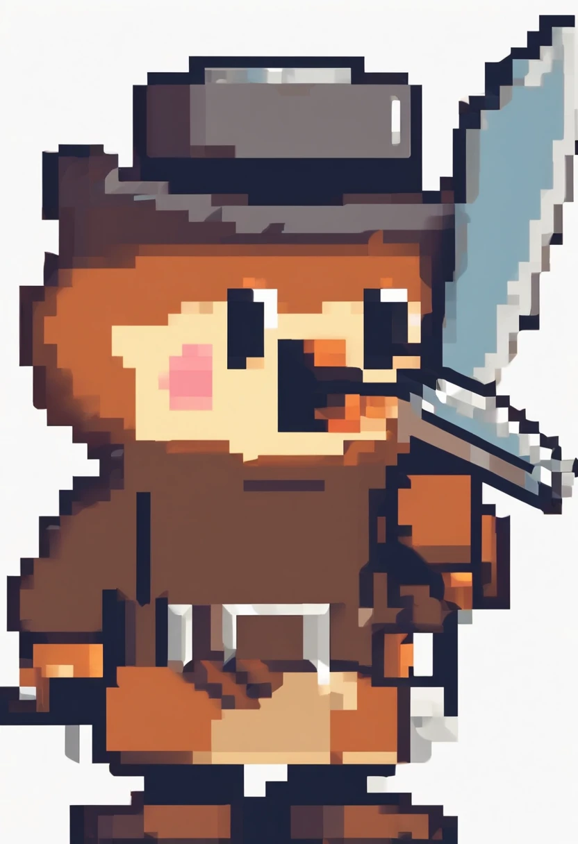 mole character, pick axe, wearing hat with a light. game.