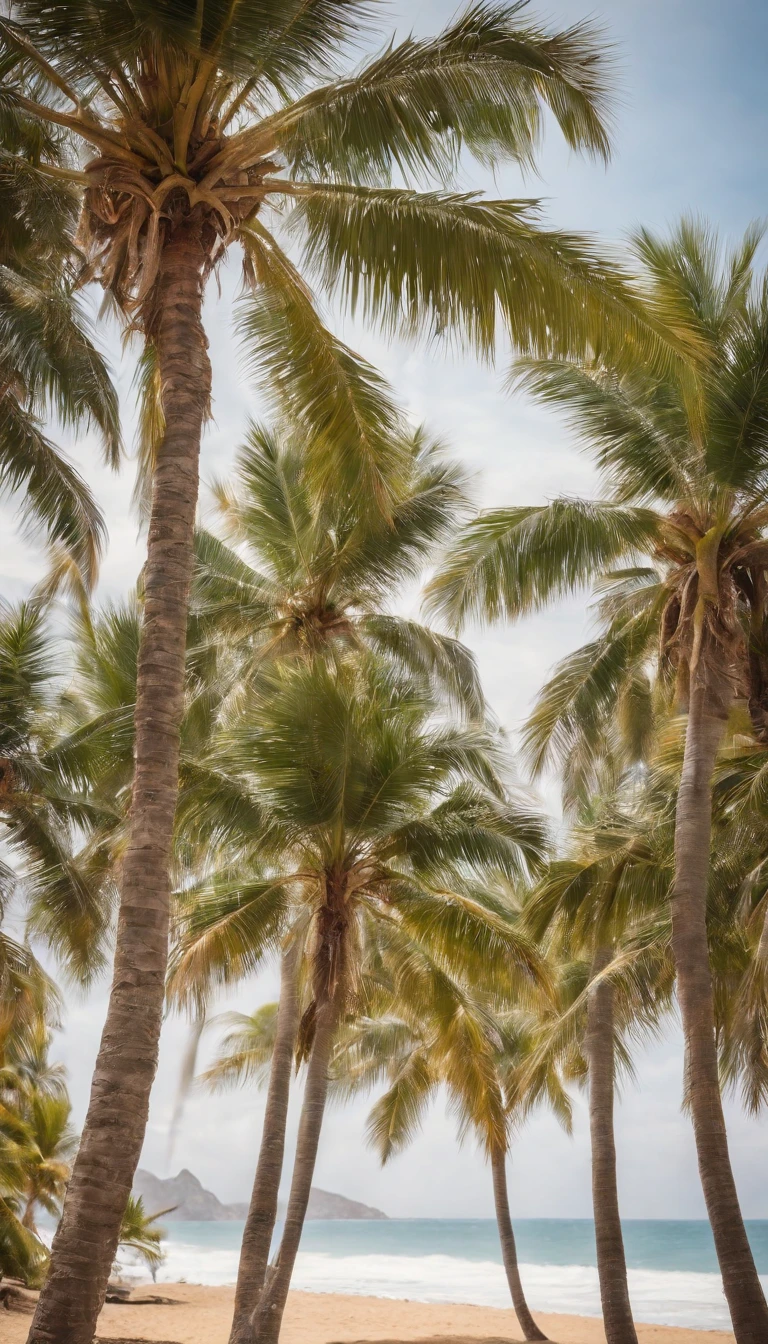 Palm tree em praia imagem em forma de paisagem/
