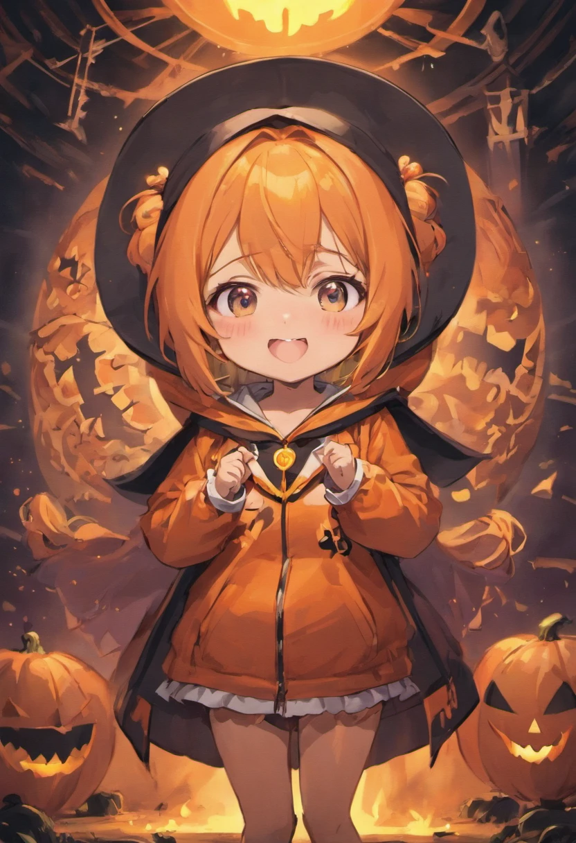 Chibi Halloween chubby smile hooded