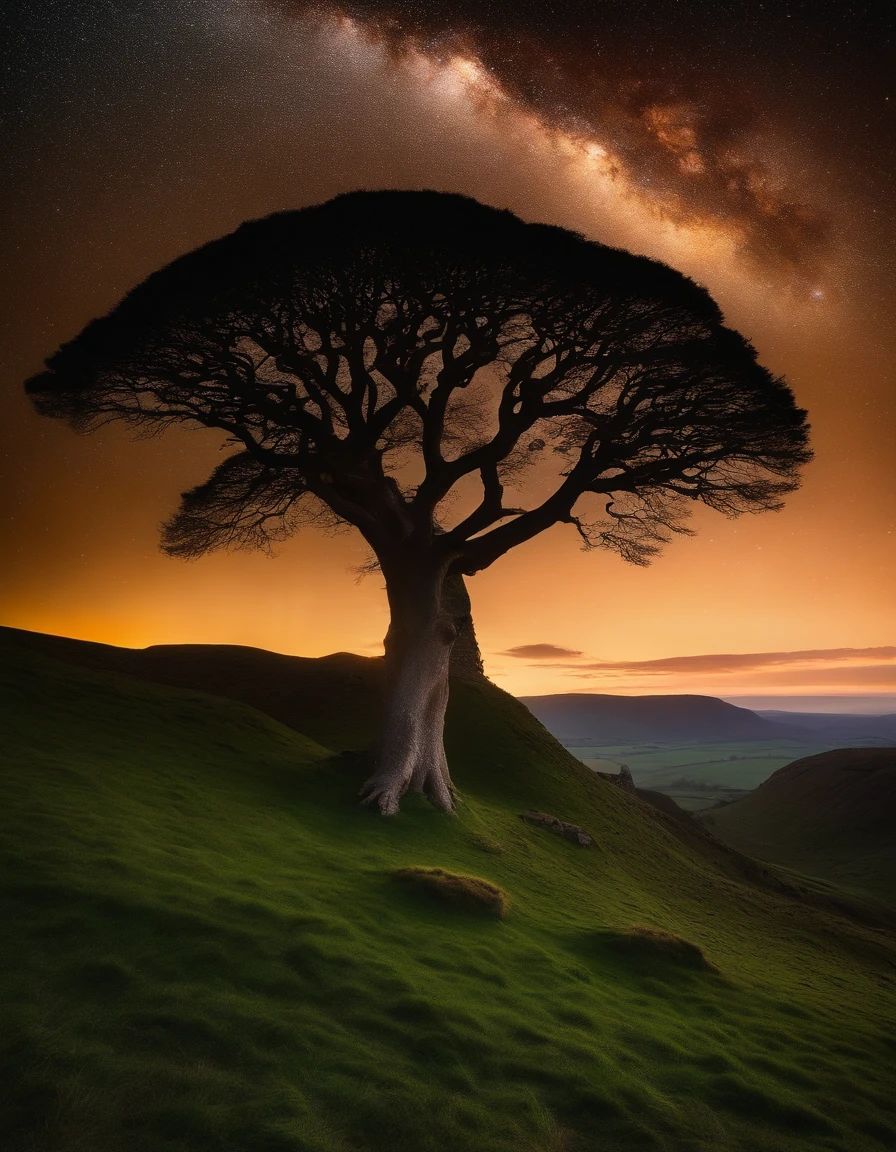 sycamore gap, night background