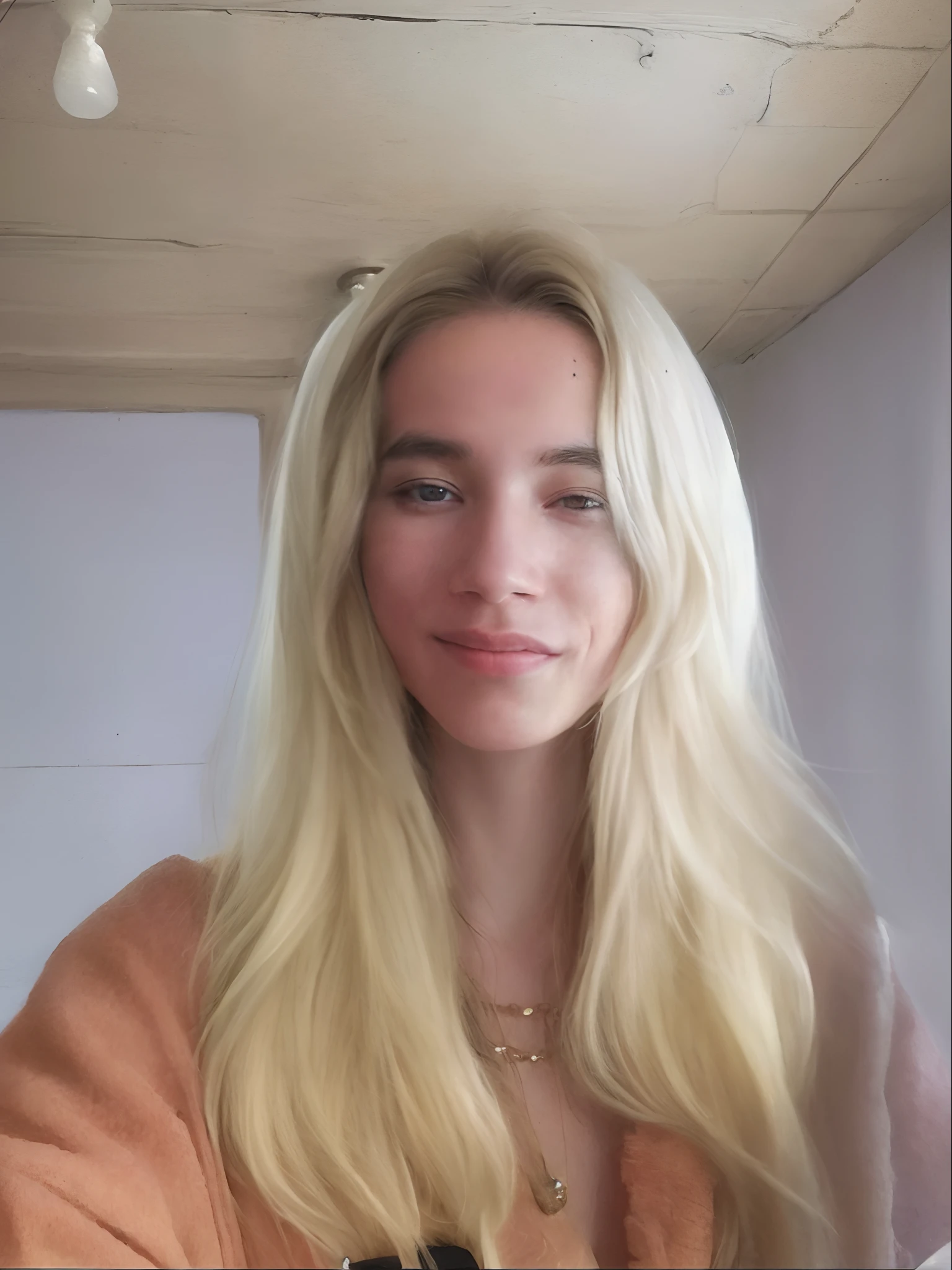 High quality image, masterpiece, detailed hair texture, detailed skin texture, detailed cloth texture, 8k, add fabric details, ultra detailed skin texture, ultra detailed photo, skin pores, cloth details, high skin details, realistic hair details, blond woman with long hair and glasses taking a selfie, with long blond hair, her hair is white, 18 years old, very very pale blond hair, with long white hair, a girl with blonde hair, 1 6 years old, with long hair, with white long hair, profile pic, extremely pale blond hair, profile image, around 1 9 years old