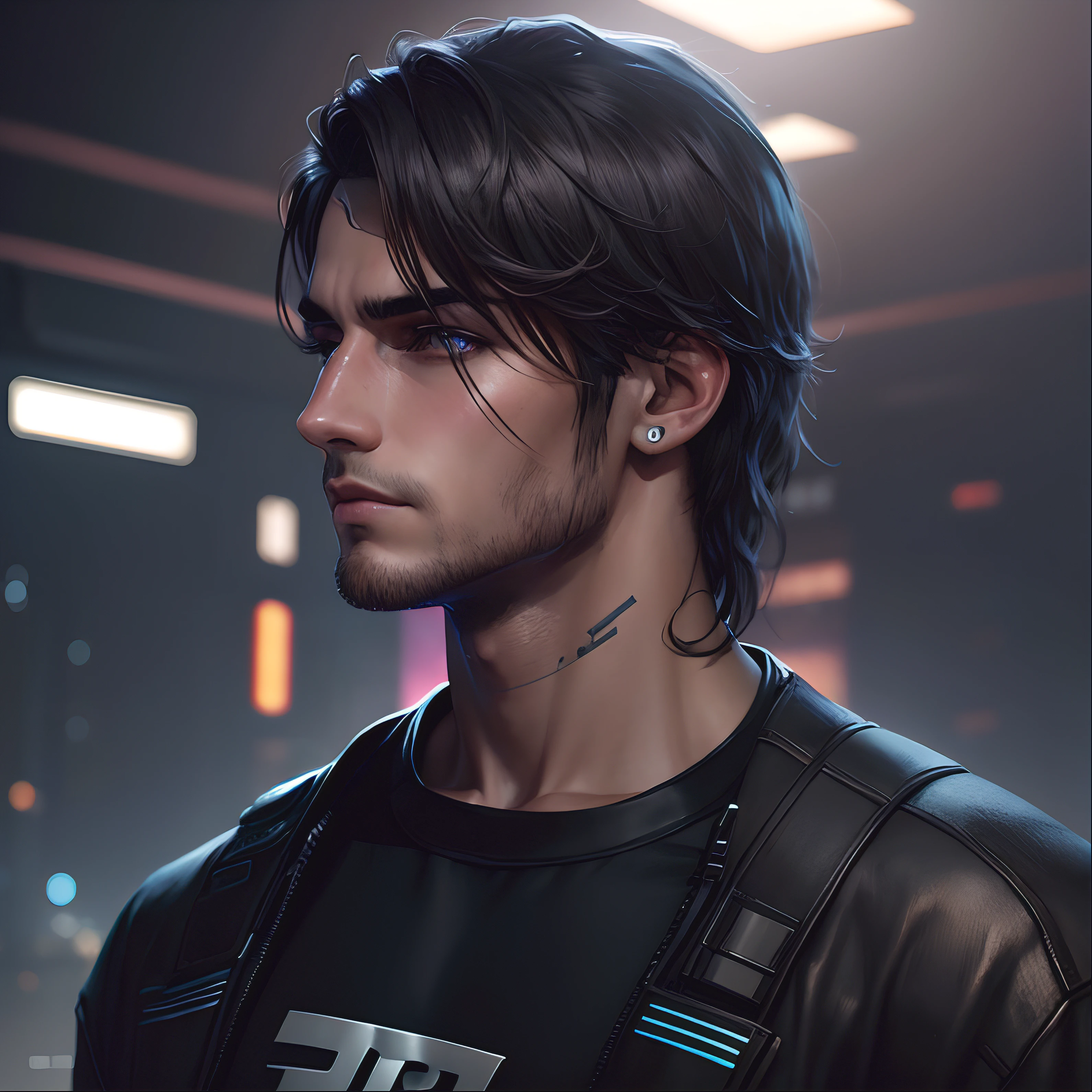 Change background cyberpunk handsome boy, realistic face 4k ultra hd