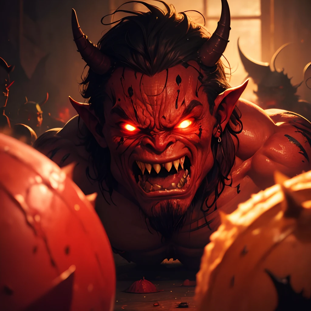 The demons,chies,ogre,cannibalism,red colored skin,Thin,Tearing