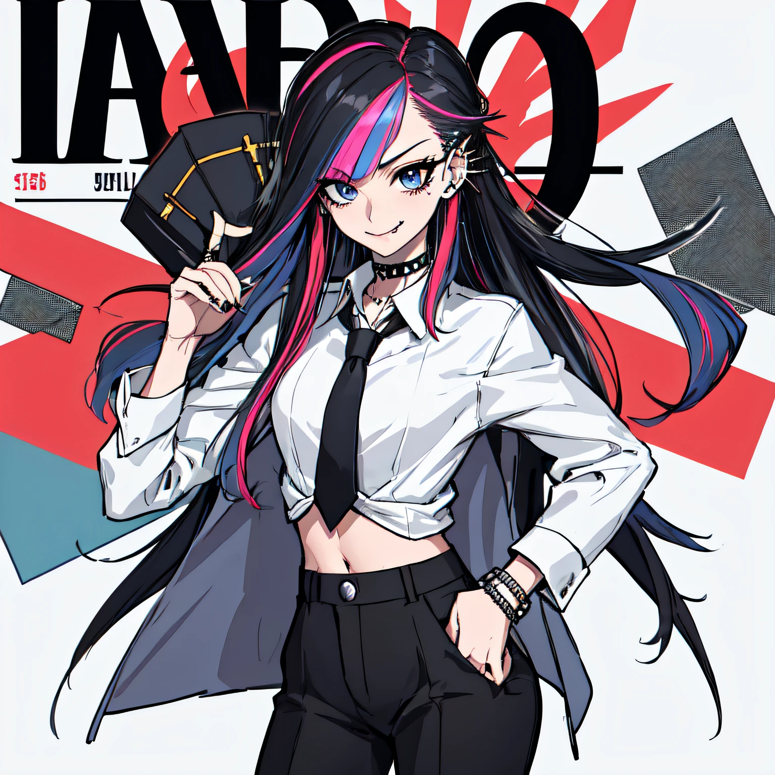 A close up of a person with long hair wearing a tie - SeaArt AI