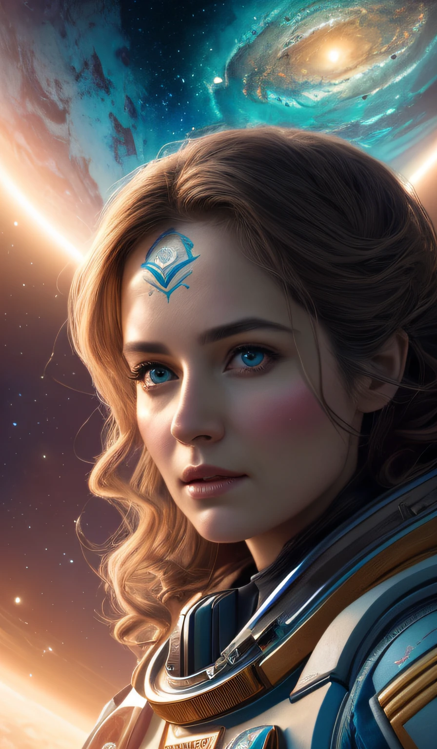 Beautiful Woman in Space with Ballgorm Theme. beautiful highly detailed face. Altgerm and paintings by Gregg Rutkowski and Magali Villanueve.