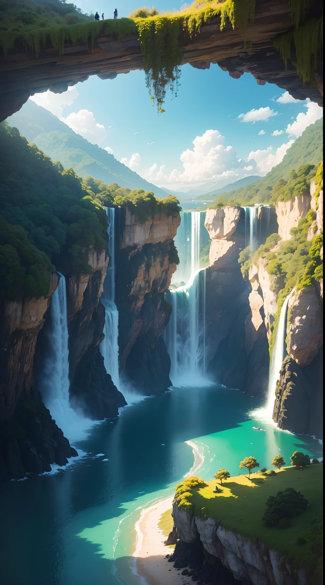 (best quality,4k,Alto,master part:1.2),paisagens,Video background of inspirational quotes,natural scenery,belas montanhas e rios,cachoeiras majestosas,Lagos Serenos,towering trees,Prados verdes,Peaceful sunset,luz dourada suave,vivid colors,imagens fotorrealistas,serenidade e tranquilidade,Deep blue sky,dramatic clouds,beleza sublime,Vistas deslumbrantes,paisagens inspiradoras,surreal and dreamlike,Harmony and balance,immersive experience,texturas detalhadas,natureza requintada,atmosfera edificante e inspiradora,magical and enchanting,fuga perfeita da realidade,artist's interpretation,pinturas ganham vida,romantic and poetic,evokes emotions and inspiration,unforgettable experience,Sense of wonder and wonder,fuga para a natureza,Refrescar e rejuvenescer a alma.