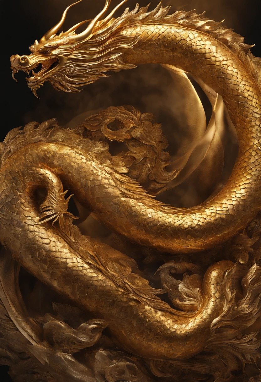 golden staff emanating magic with dragon designs and Chinese patterns